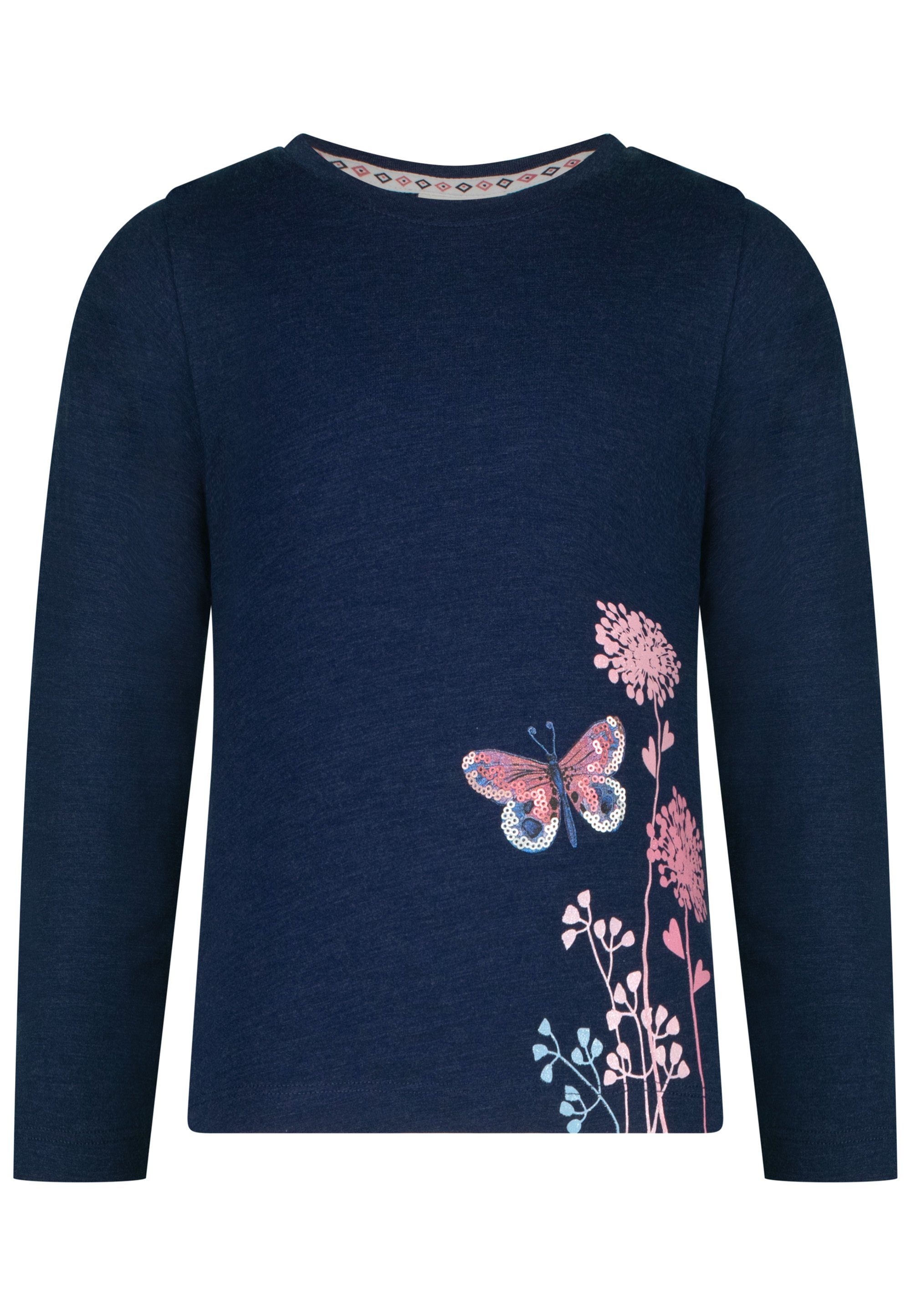 Girls Print anemone Seq. PEPPER SALT AND (1-tlg) LS Butterfly melange T-Shirt