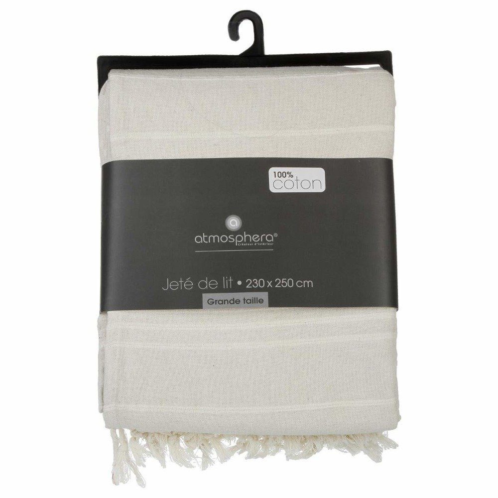 Atmosphera Créateur d'intérieur Tagesdecke Tagesdecke mit Fransen, Bettüberwurf, 230 x 250 cm, beige