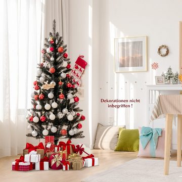 COSTWAY Künstlicher Weihnachtsbaum »Bleistiftbaum«, 150cm, 300 PVC Nadeln, mit Klappsystem und Metallständer