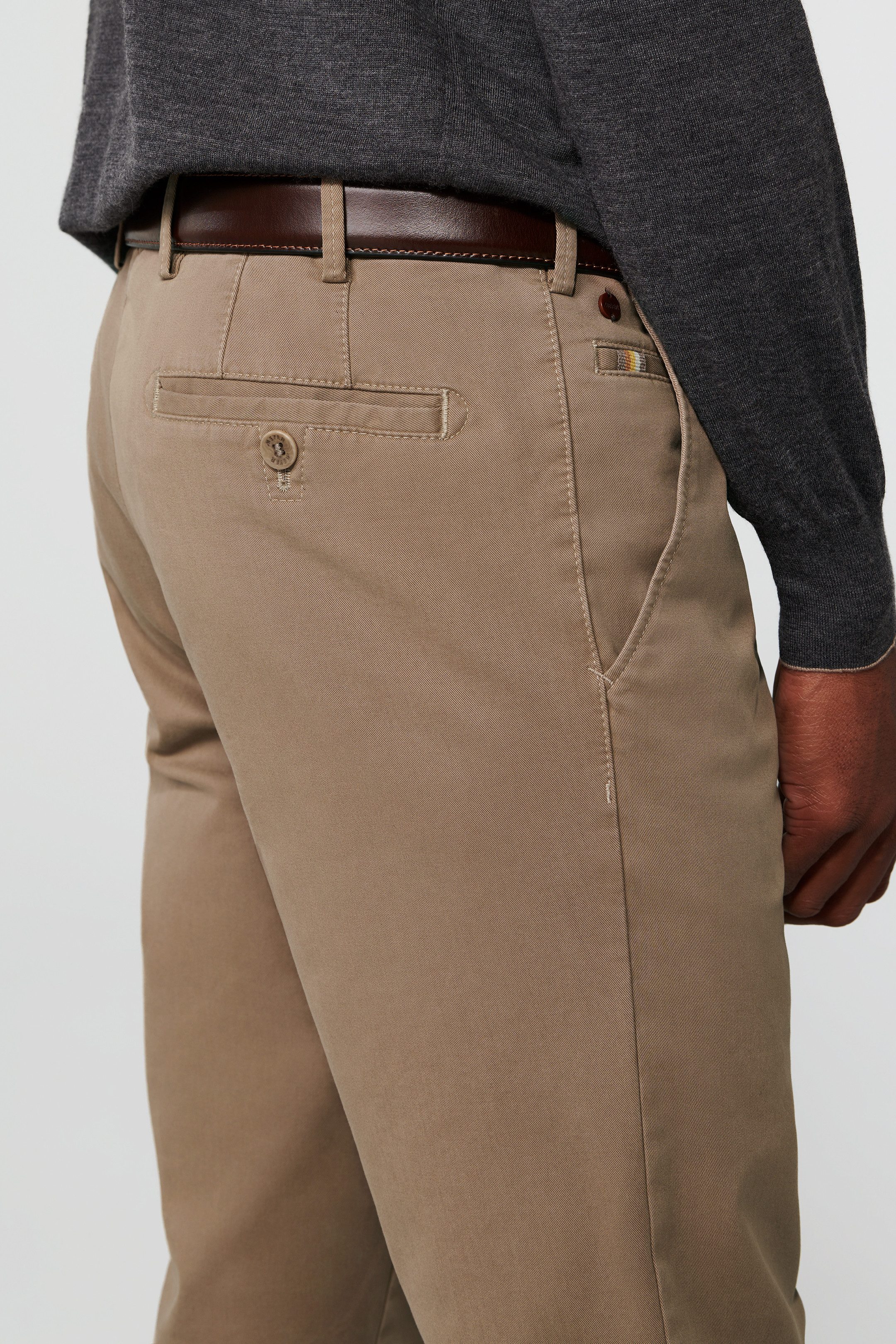 MEYER Chinohose Meyer Hose Chino Roma - beige (1-tlg)