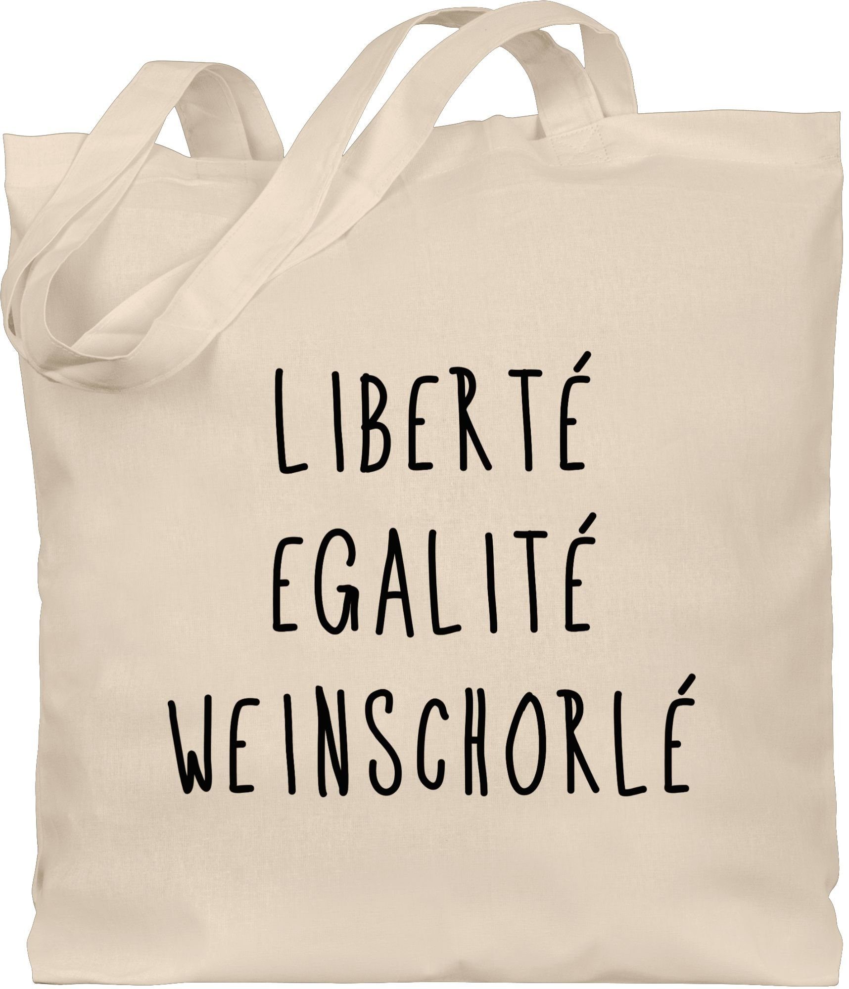 Shirtracer Umhängetasche Liberte Egalite Weinschorle schwarz, Sprüche Statement mit Spruch 1 Naturweiß