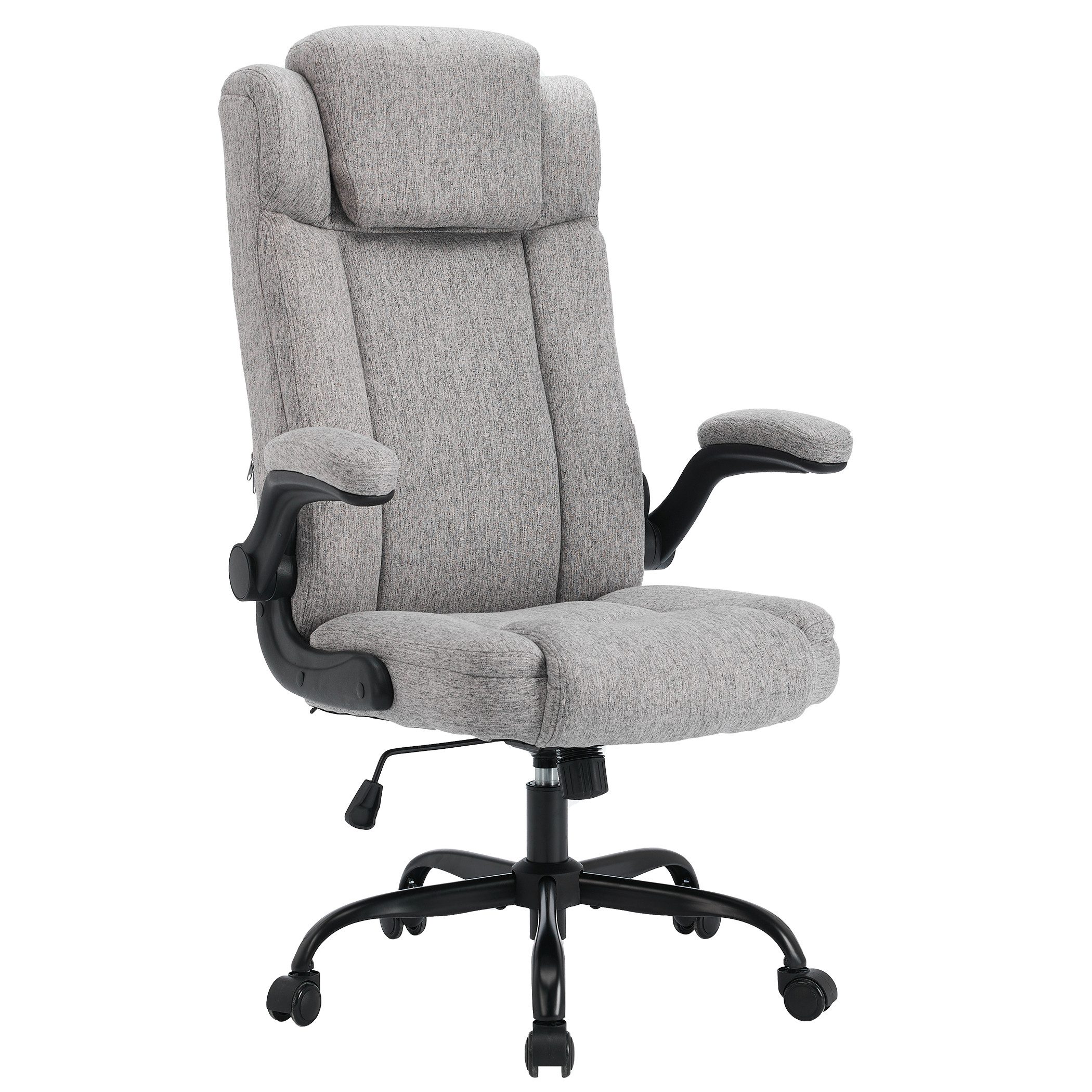 LIYURUI Bürostuhl Ergonomischer 150KG Belastbarkeit Chefsessel Stoff Flip-u günstig online kaufen