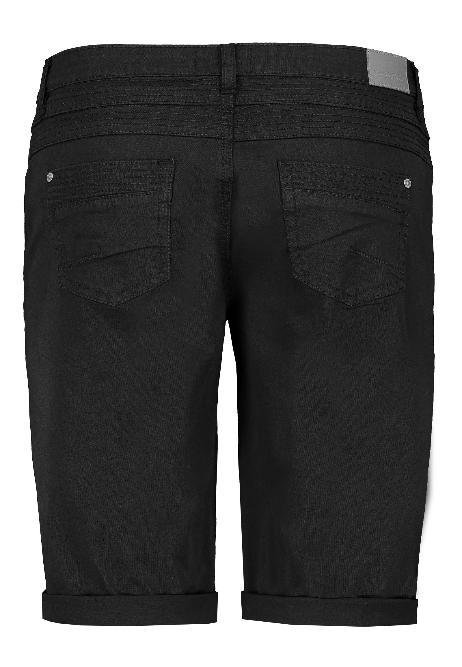 SUBLEVEL Bermudas Elastischer Materialmix, 5-Pocket-Details, Beinumschlag S günstig online kaufen