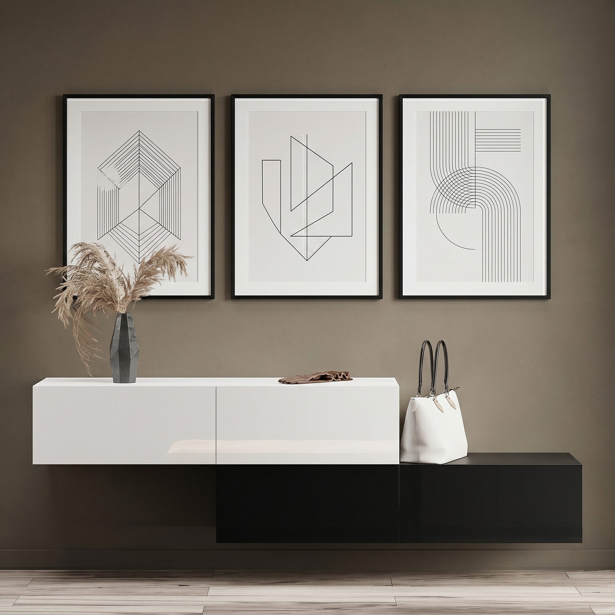 Planetmöbel Garderobenschrank Kompaktgarderobe Wandschrank 280 cm (schmaler Flurschrank mit Stauraum, 2-St., Flurgarderobe mit Soft-Open Funktion) Flurkommode vielseitig kombinierbar, 2x 140 cm