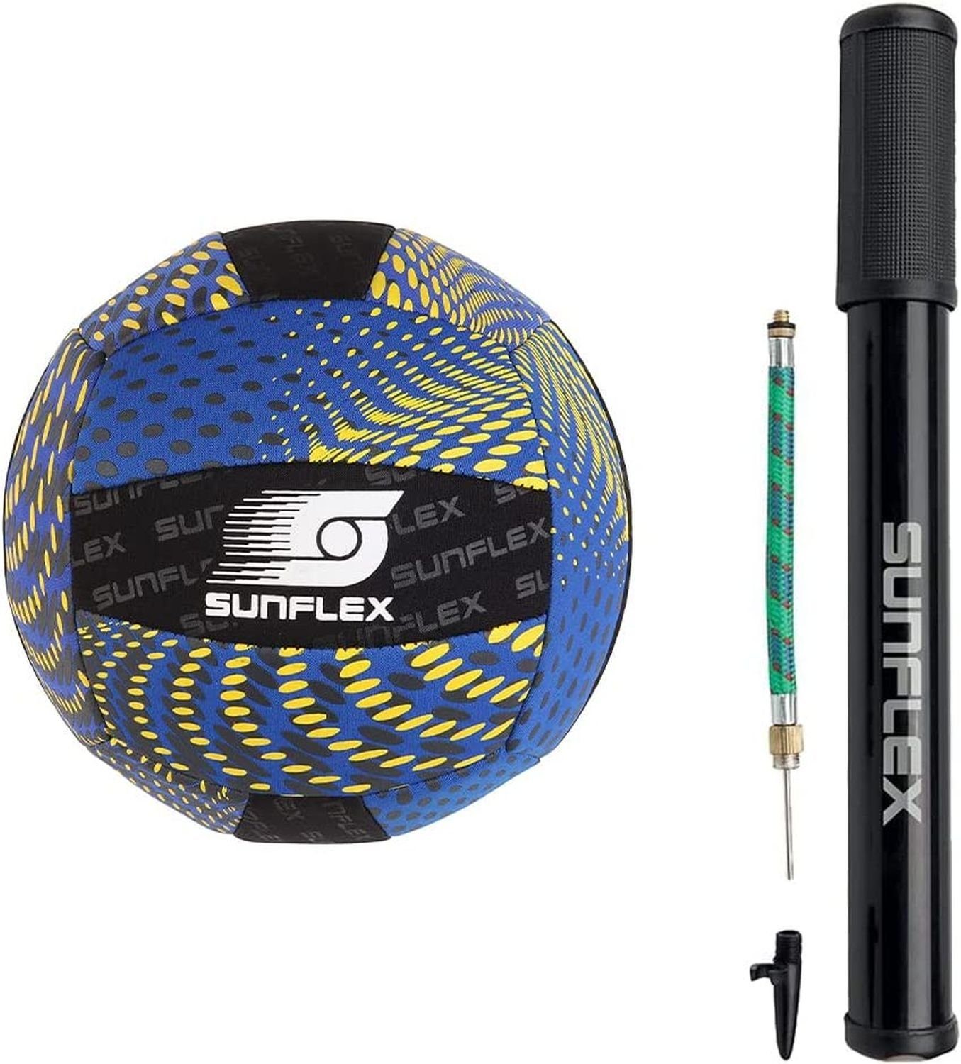 Ball 5 Größe Splash blau Beachvolleyball Pumpe inkl. Sunflex