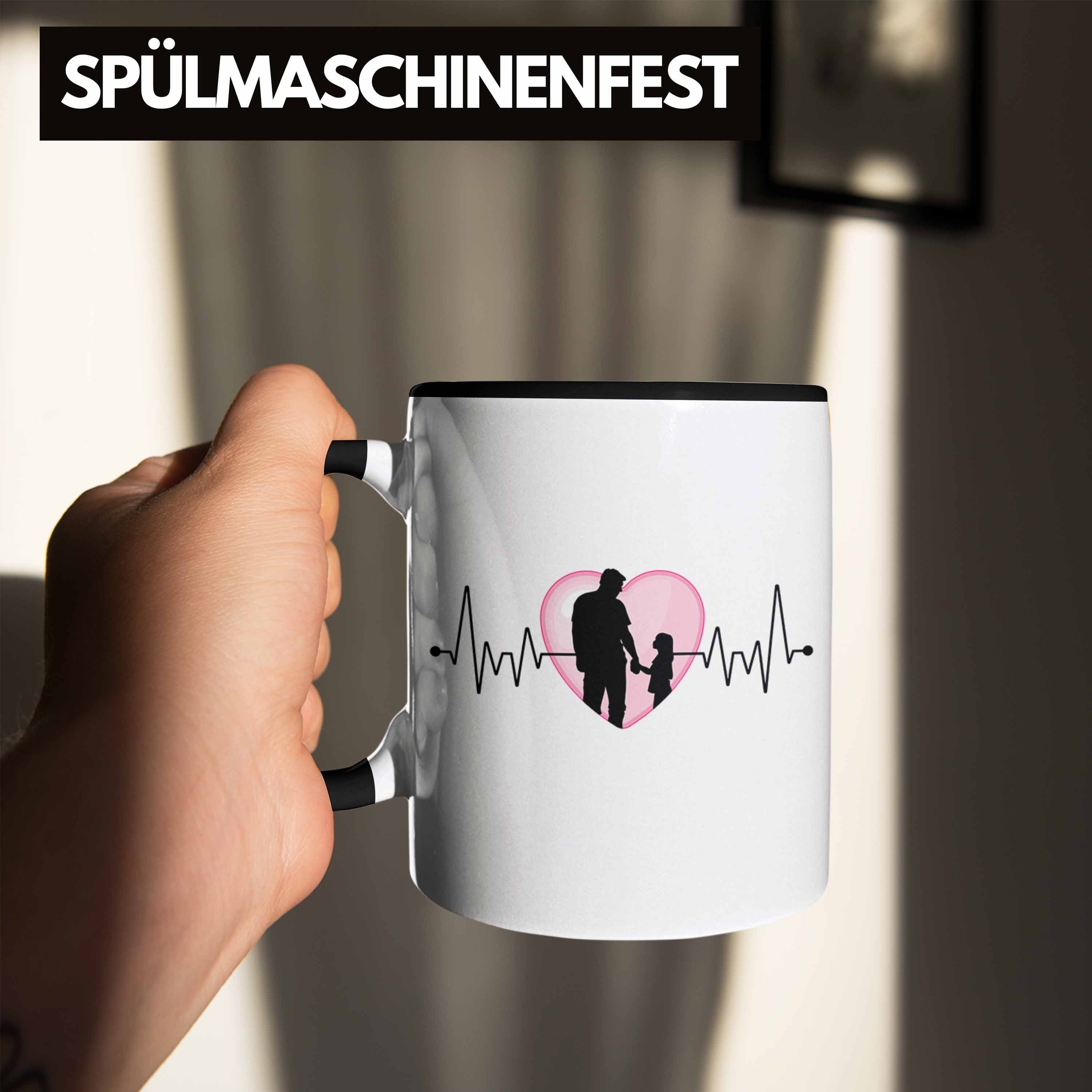 Geschenk Trendation Tochter von Tasse Tasse Geschenk Tocht Herzschlag und Vatertag Papa Schwarz