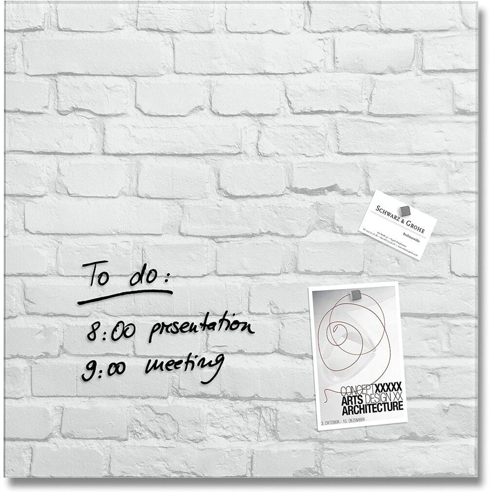 Sigel Magnettafel Glas-Magnettafel artverum® 48,0 x 48,0 cm White-Klinker