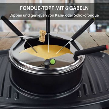 Syntrox Raclette und Fondue-Set Syntrox 3 in 1 Raclette-Grill-Fondue-für 8 Personen