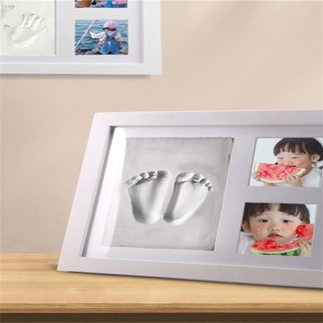 XDeer Bilderrahmen Baby-Fußabdruck-Set, Baby-Fuß- und Handabdruck-Set, Baby-Erinnerungsrahmen, Kinderzimmer-Fotorahmen