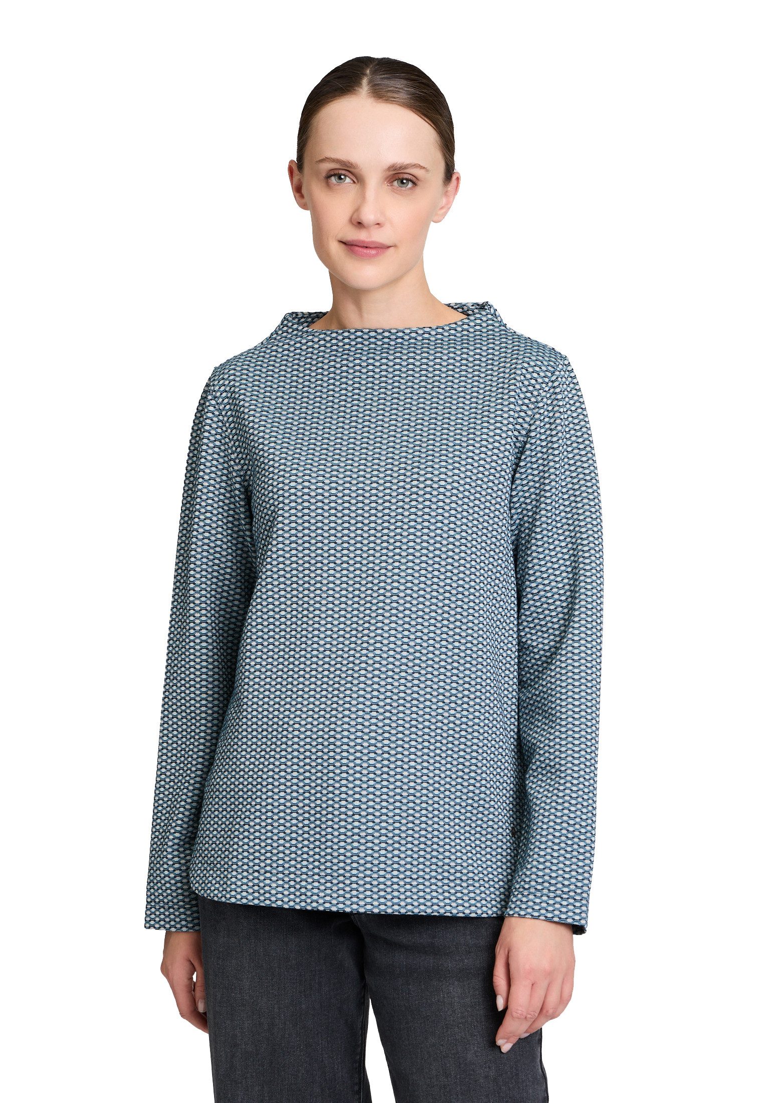 Betty&Co Kurzarmshirt Damen Strukturshirt mit Turtle Neck (1-tlg) Struktur günstig online kaufen