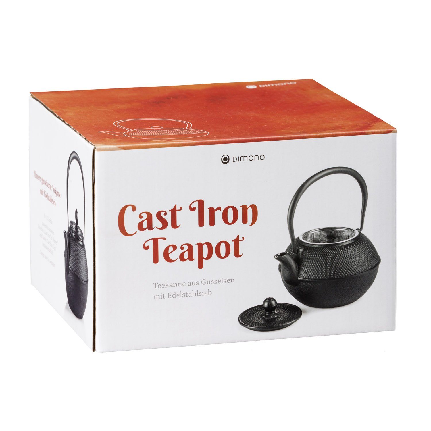 Dimono Teekanne DIMONO Traditionelle Teekanne Gusseisen mit Teebecher&Teekannenwärmer, (Traditionelles Tee-Set), Emaille