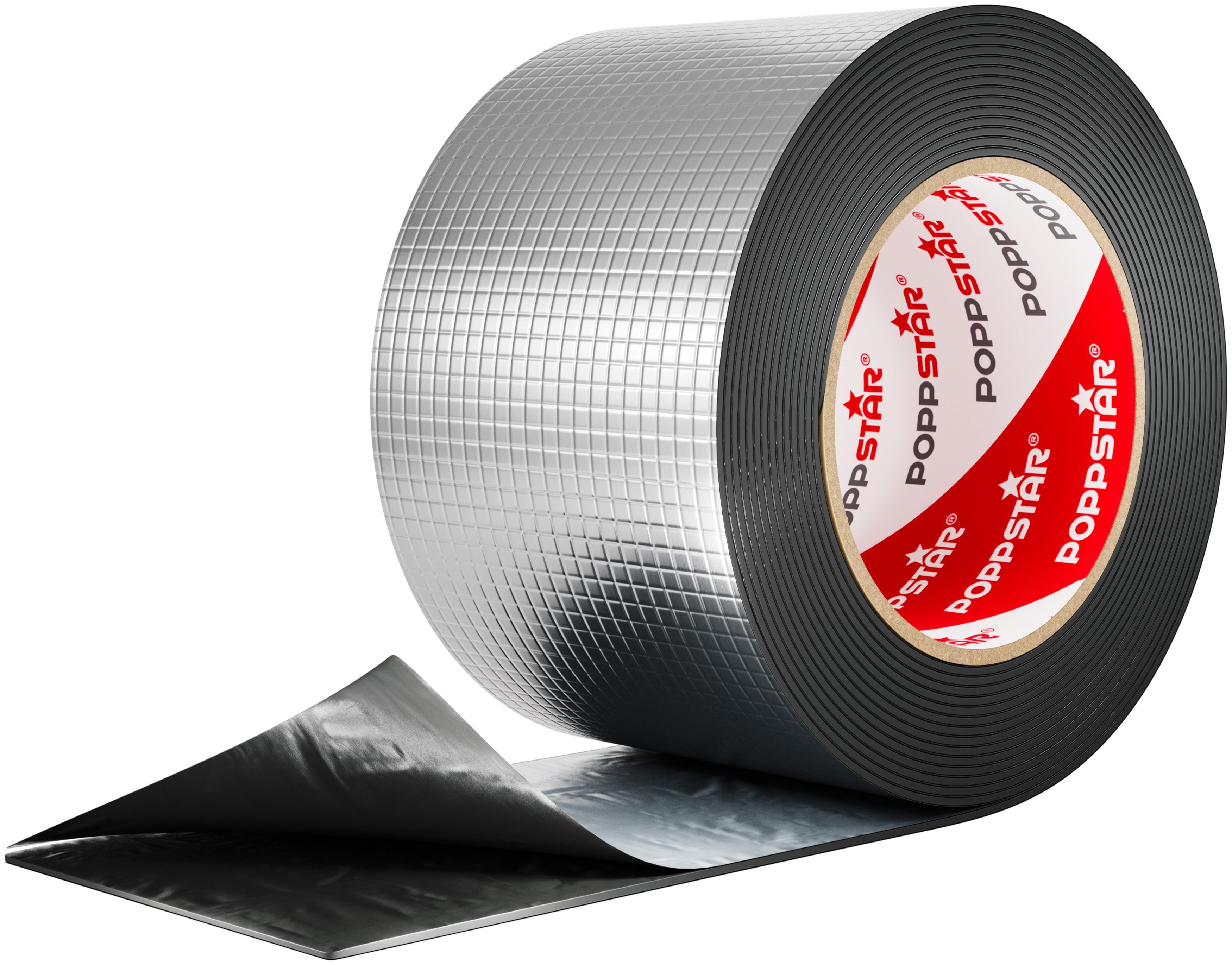 Poppstar Klebeband Alu Butylband selbstklebend (Dichtband einseitig klebend mit Aluminiumkaschierung) Alu Butyl Klebeband 5m x 75mm x 1,5mm