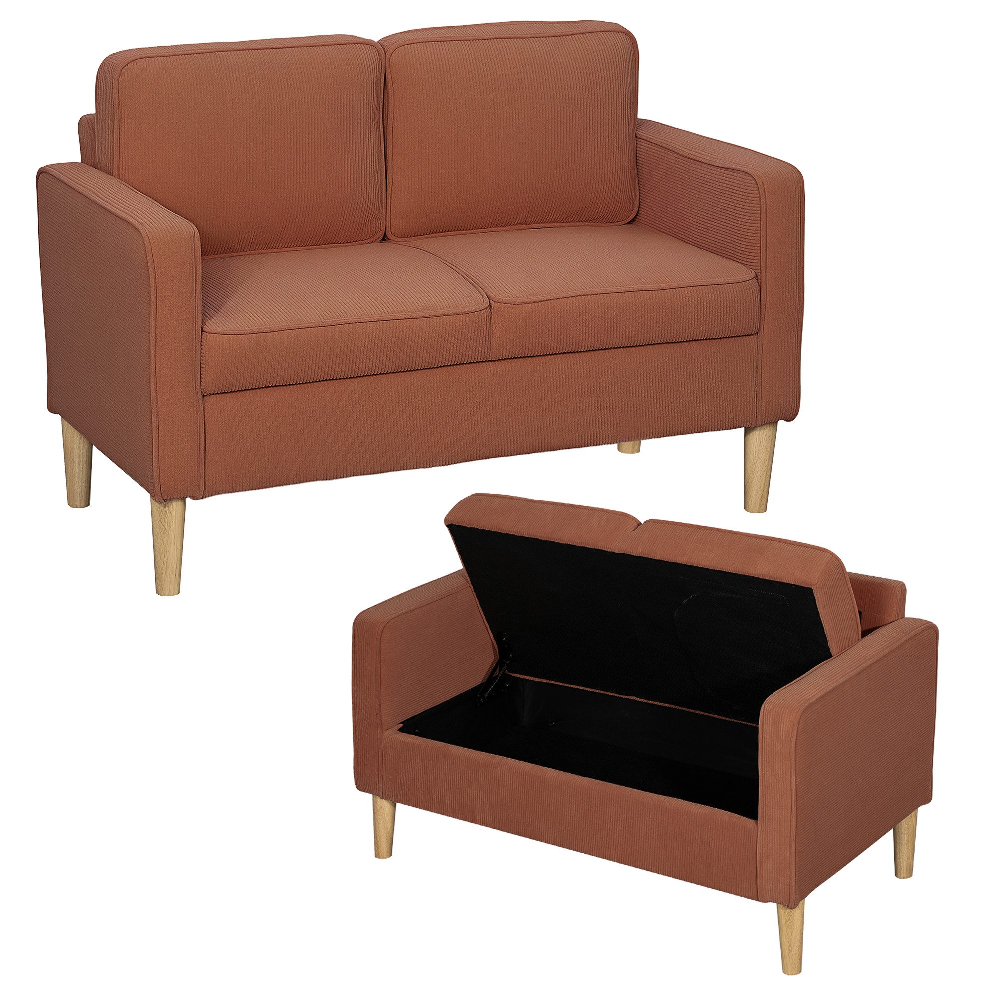 HOMCOM 2-Sitzer Sofa klein Couch mit günstig online kaufen