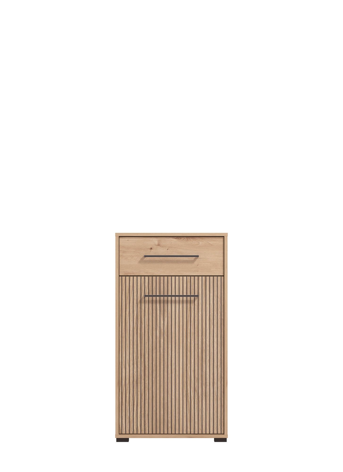 Home affaire Schuhschrank Landes, Schuhkommode, Schuhregal, 1 Schublade & 1 Tür, Höhe 102 cm Artisan Eiche, Front mit schwarzen Streifen, mit 1 Tür, 1 Schublade – Bild 4 von 5