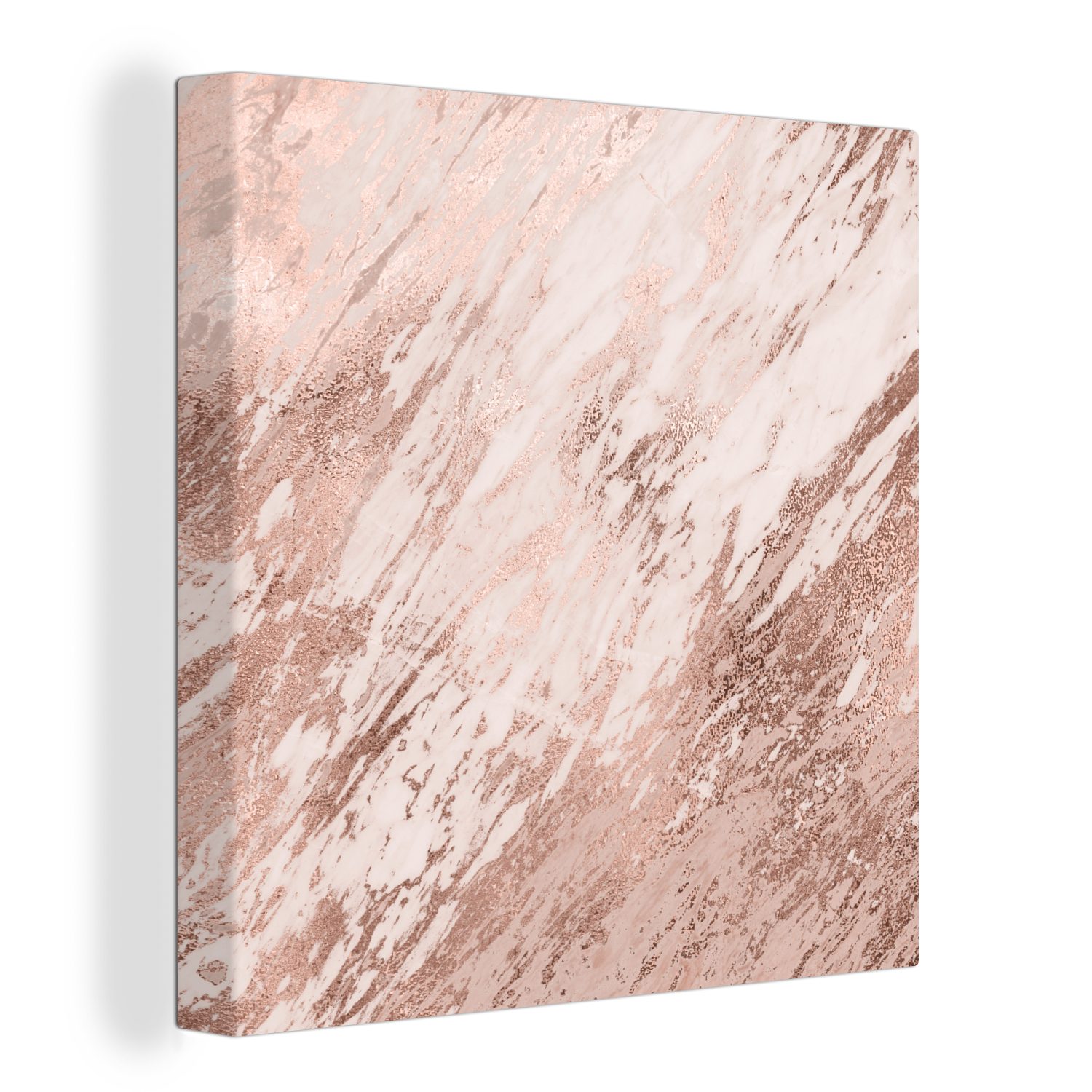 OneMillionCanvasses® Leinwandbild Marmor - Rosa - Muster, (1 St), Leinwand Bilder für Wohnzimmer Schlafzimmer