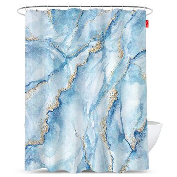 HYTIREBY Duschvorhang Duschvorhang(Marmordesign), atmungsaktiv, antibakteriell, Breite 180 cm, Höhe 200 cm, Textil (Polyester) mit Duschvorhangringen