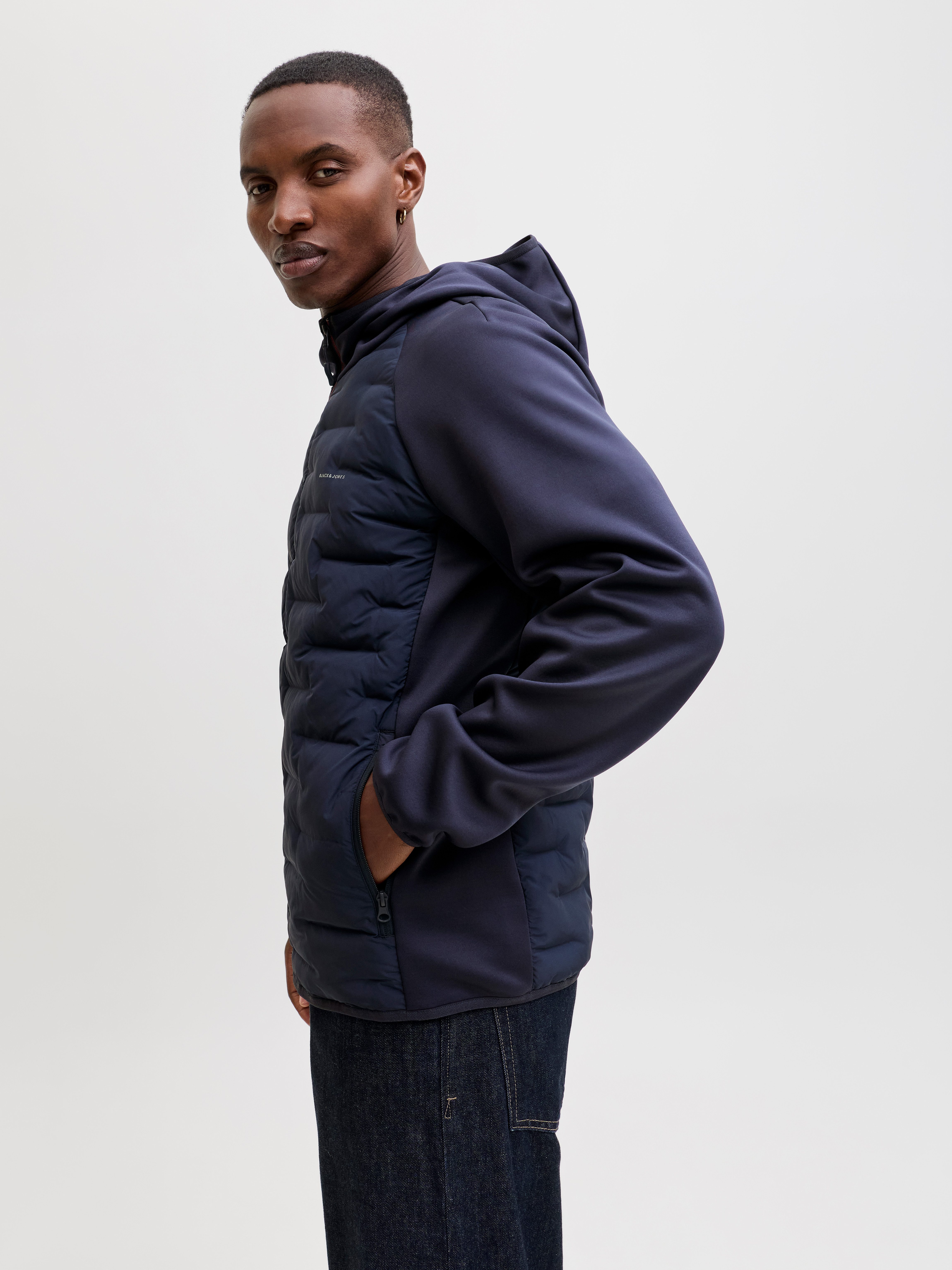 Jack & Jones Steppjacke JJEPERFECT HYBRID JACKET NOOS mit Kapuze