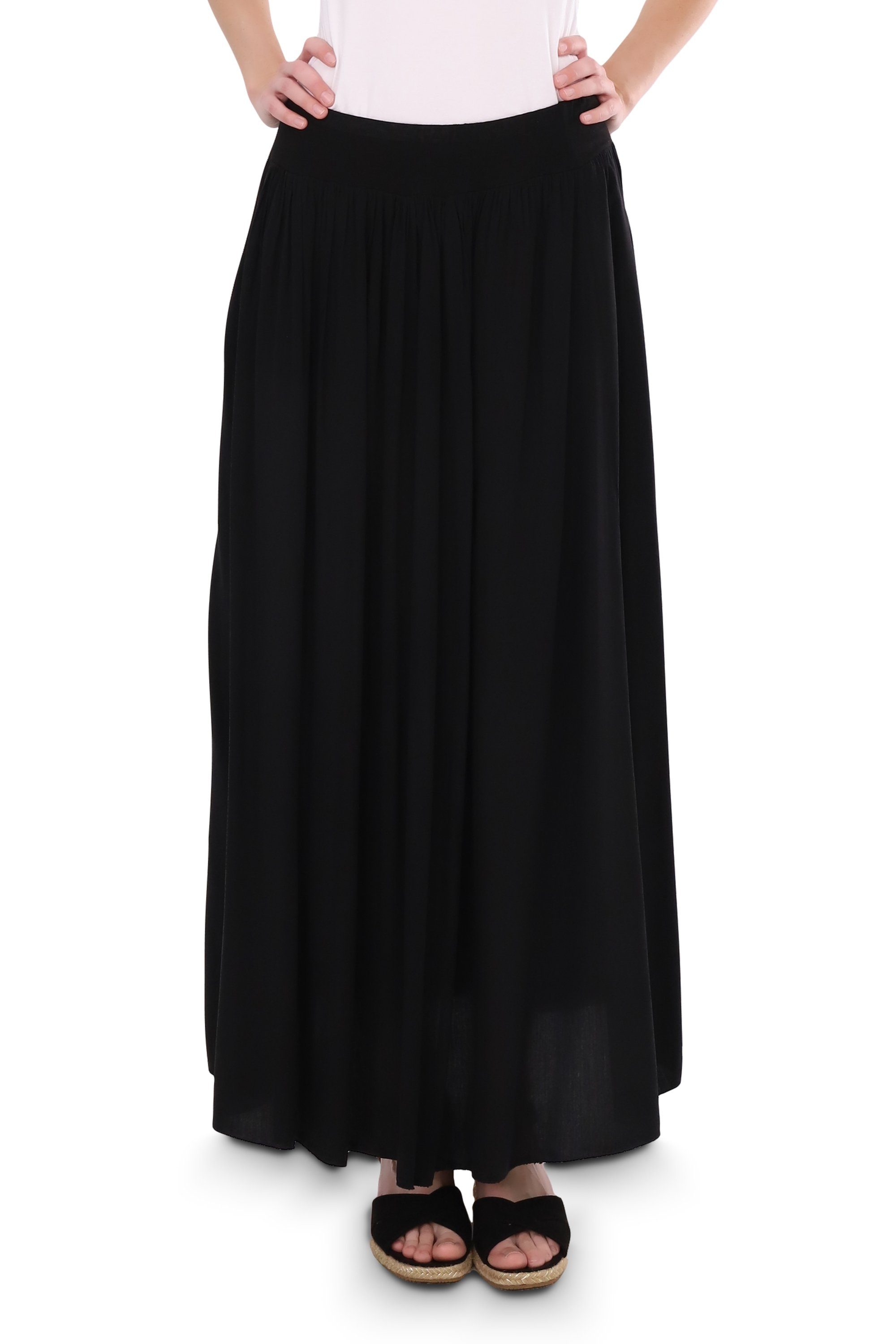 Sommerrock malito Damen Maxi Rock, langer Rock blickdicht, Sommerrock mit Bund