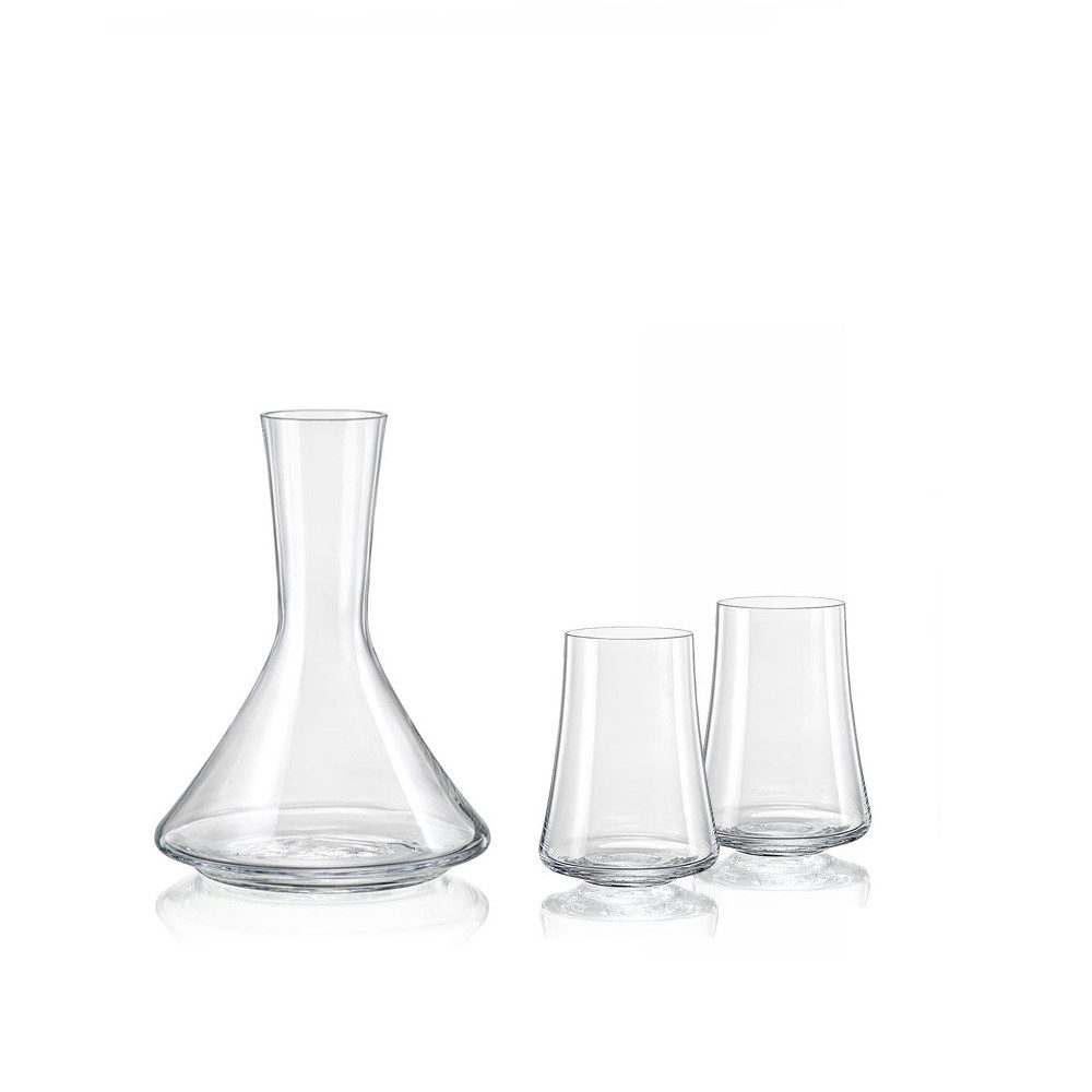 Crystalex Стекло-Set Xtra Kristallglas zwei Wassergläser + eine Karaffe, 3er Set, Kristallglas, Kristallglas