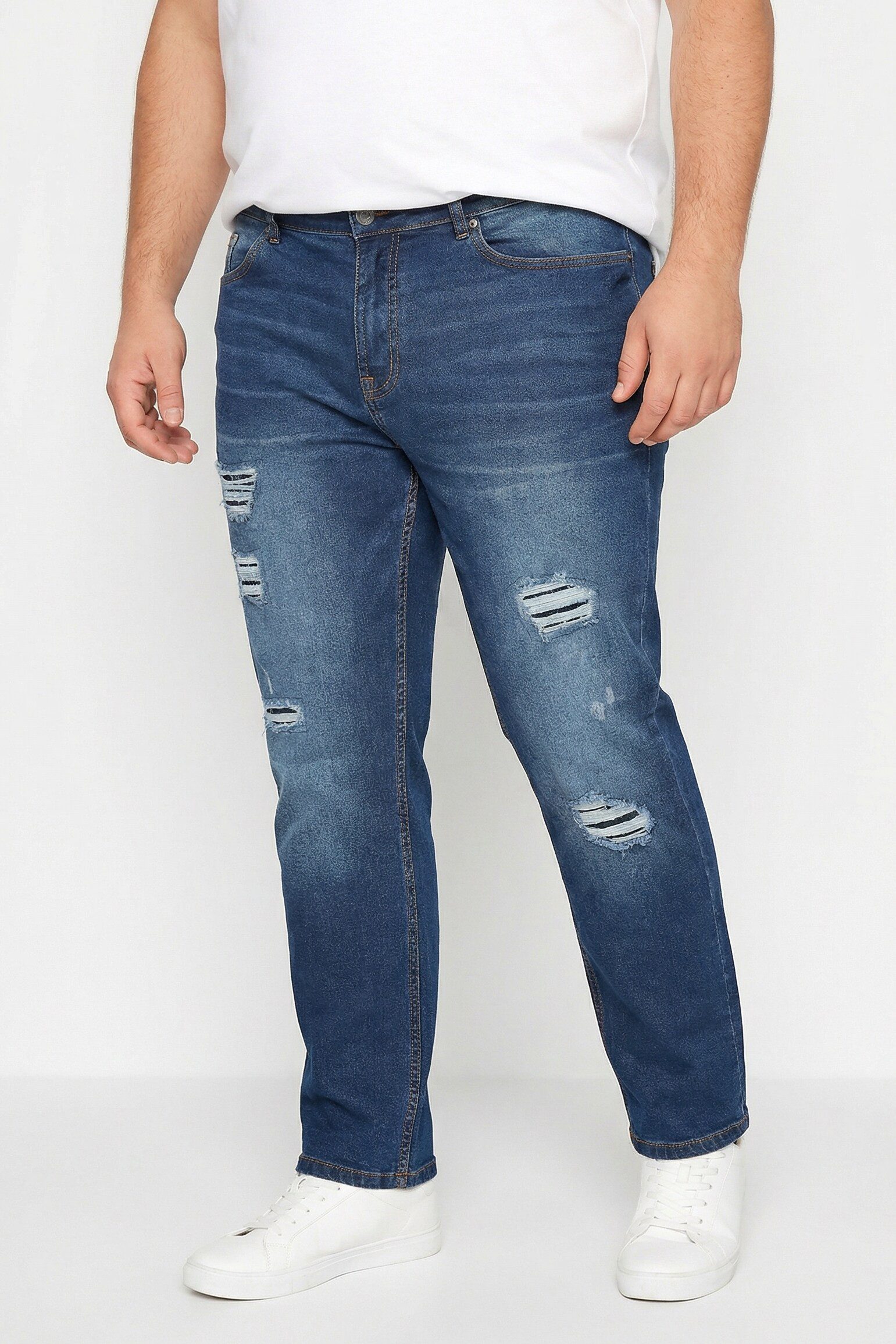 5-Pocket-Jeans Jeans Bauchfit Regular Fit 5-Pocket Destroys