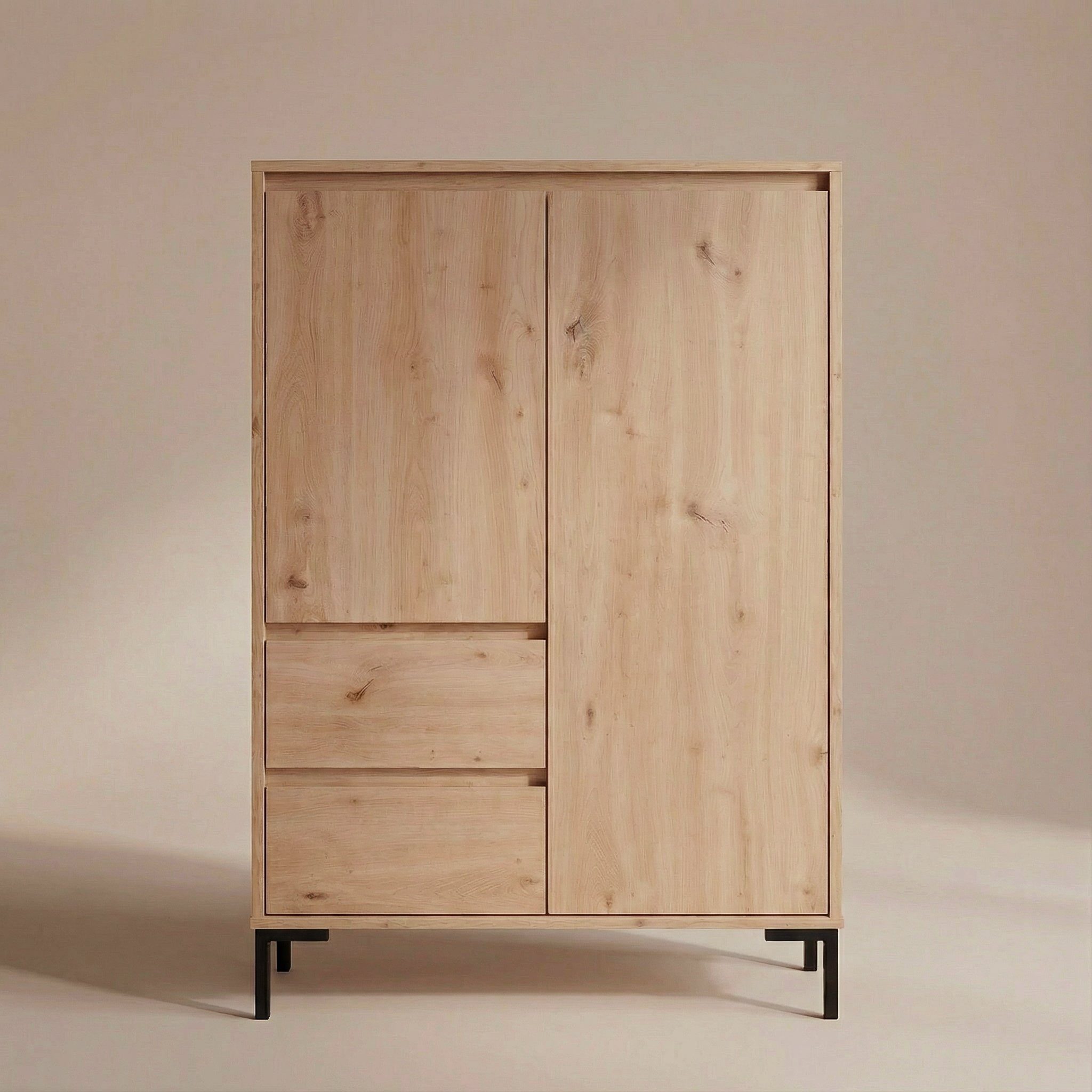 Newroom Highboard Artisan Eiche 81 cm, Highboard Wildeiche Optik Modern Industrial Sideboard Kommode Anrichte