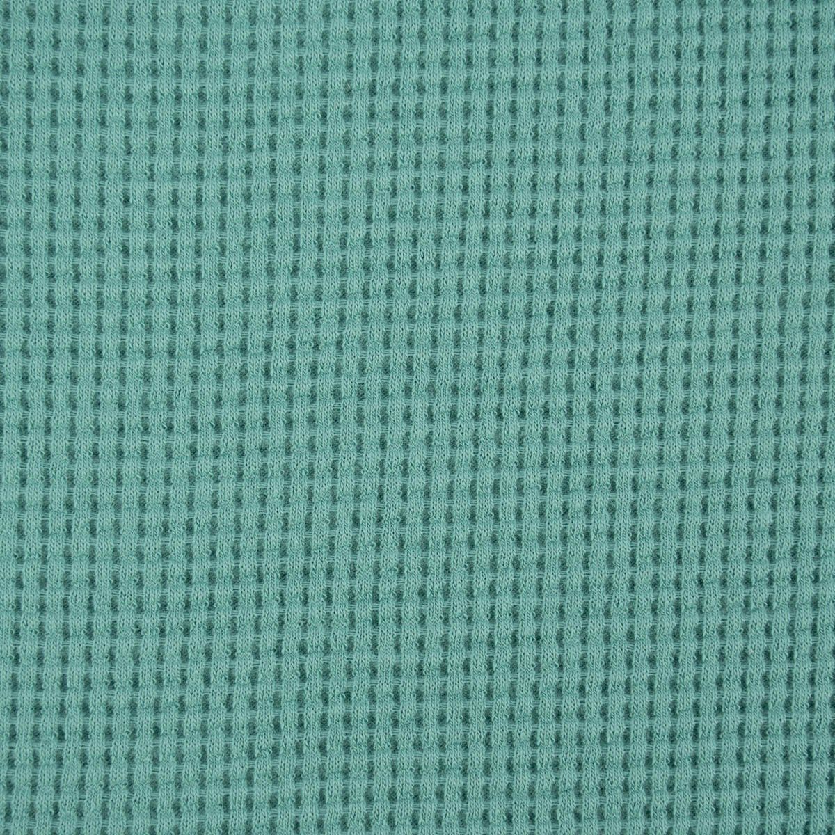 Stoff Organic Bio Waffeljersey Waffelstrick uni dunkel mint 1,45m Breite