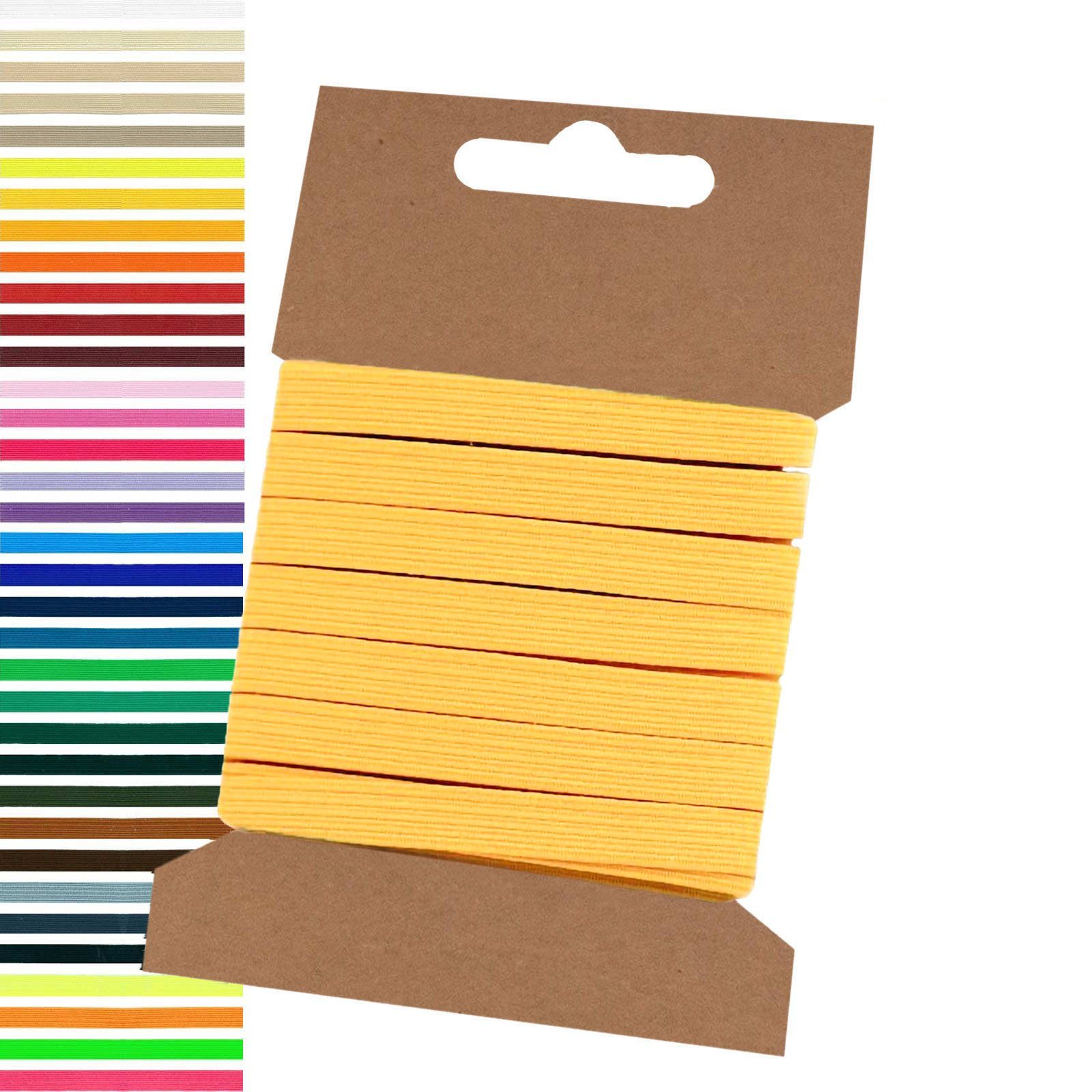 maDDma Webband 5m Gummiband 6,6mm Gummilitze Wäschegummi elastisches Band Wäscheband, gelb