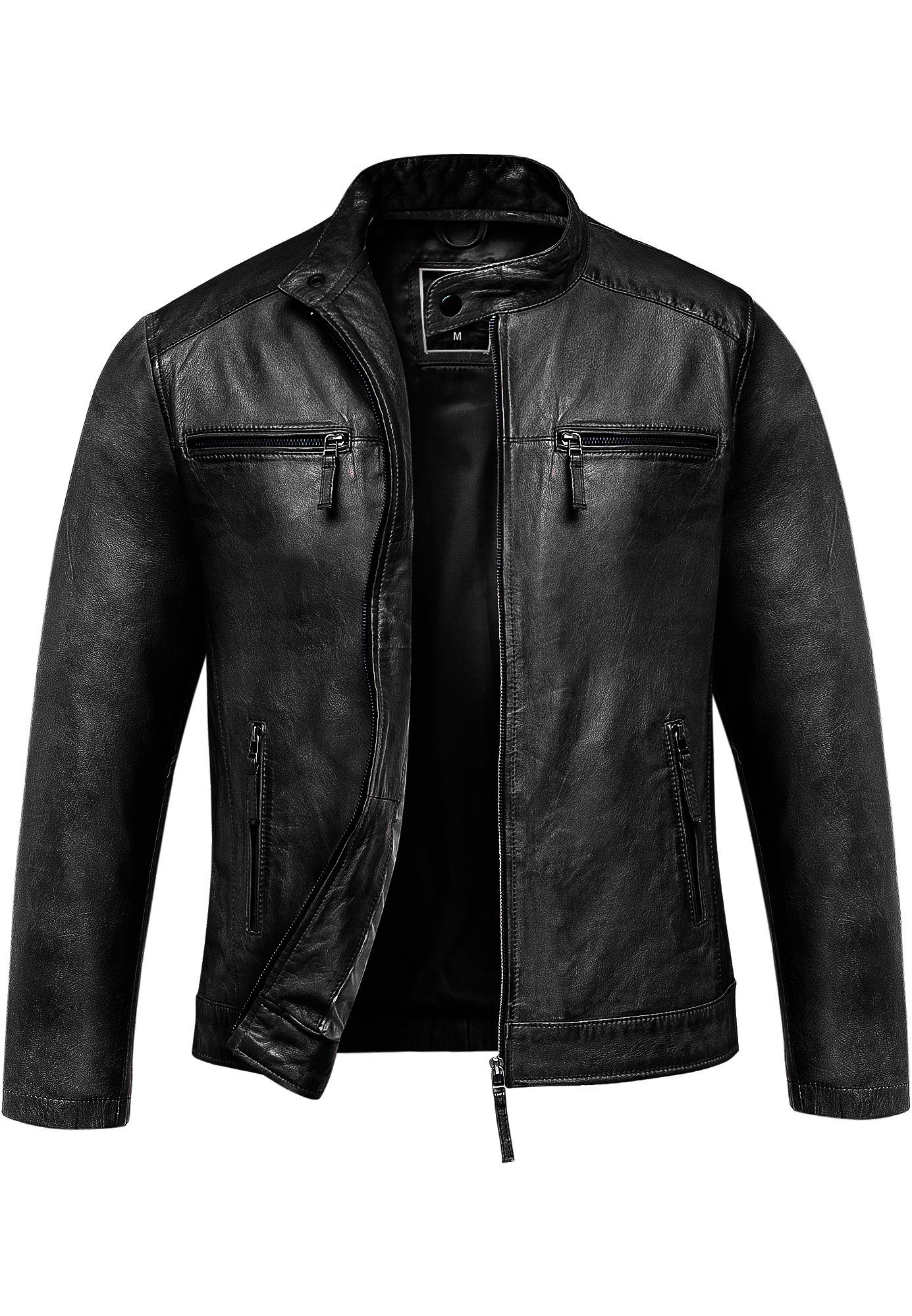 Amaci&Sons Lederjacke CICERO Lederjacke Echtleder Herren Biker Zipper Jacke