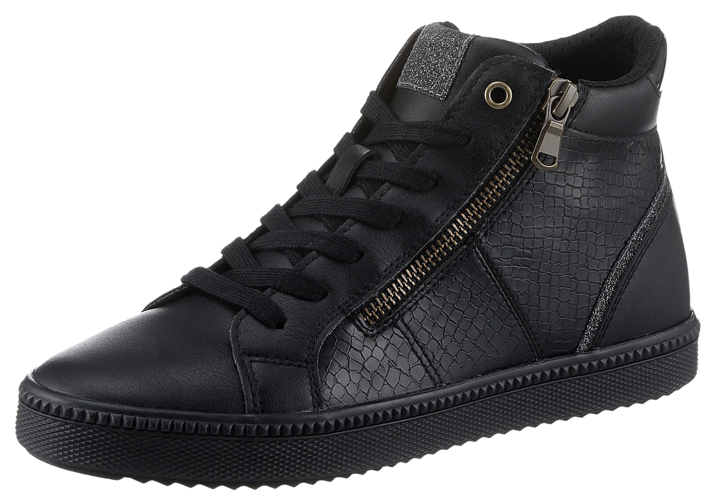 Geox D BLOMIEE B Sneaker High Top Sneaker, Schnürboots, Winterboots mit Reißverschluss