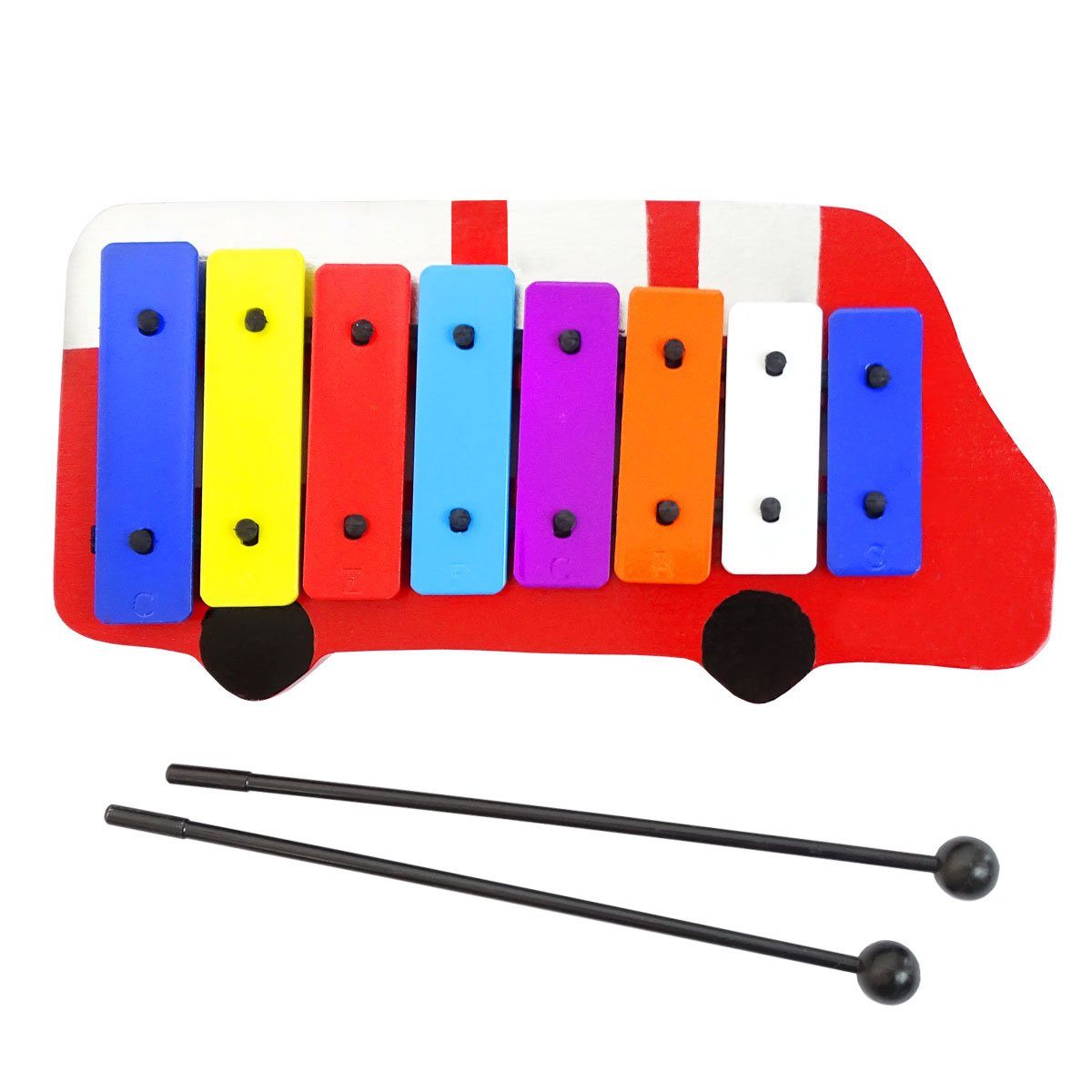 keepdrum Glockenspiel Feuerwehr Auto mit Lillis Glockenspiel Schule