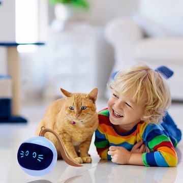 DOPWii Tierball Interaktives Katzenspielzeug Ball,Automatisch Rollender Ball mit LED