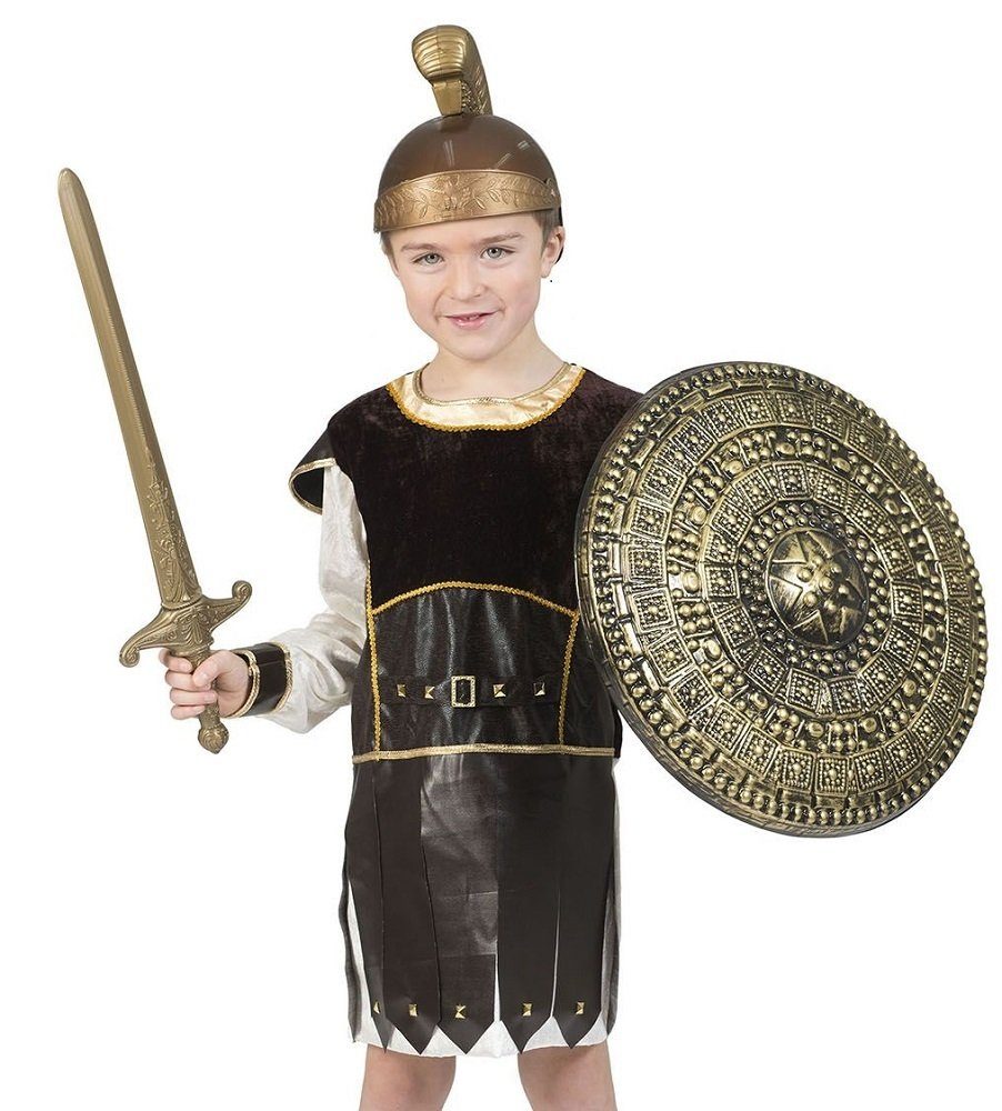 Funny Fashion Kostüm Römer Gladiator Kinderkostüm - Braun Gold, Tunika