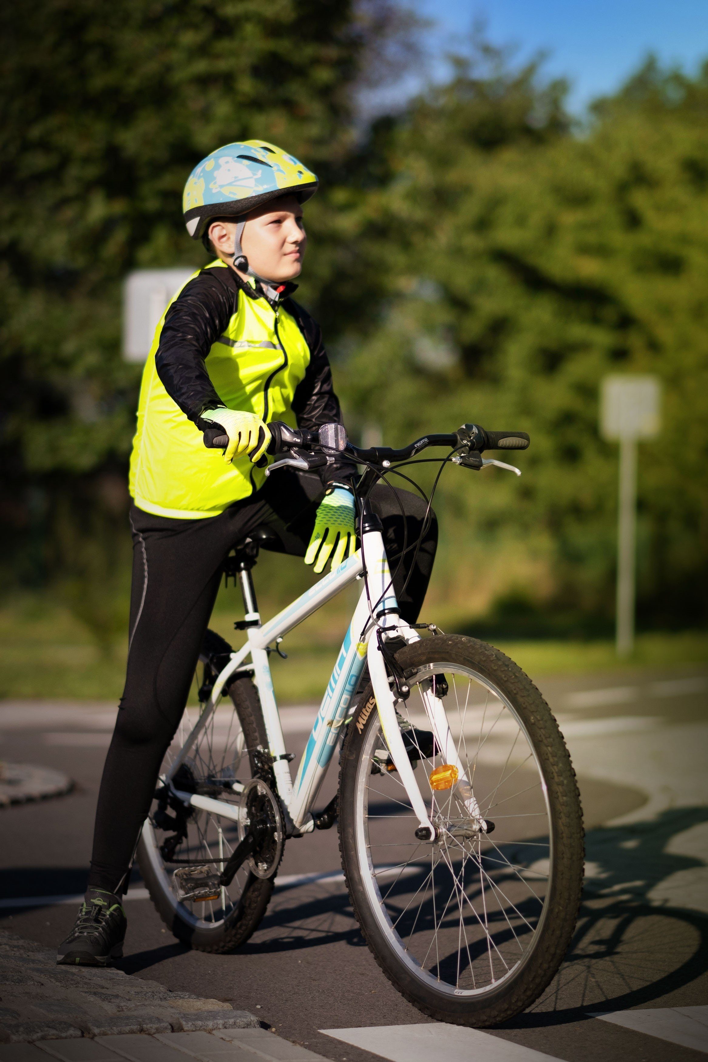 FORCE Fahrradhose Trägerhose F REFLEX LINE KID ohne Polster, schwarz %%%