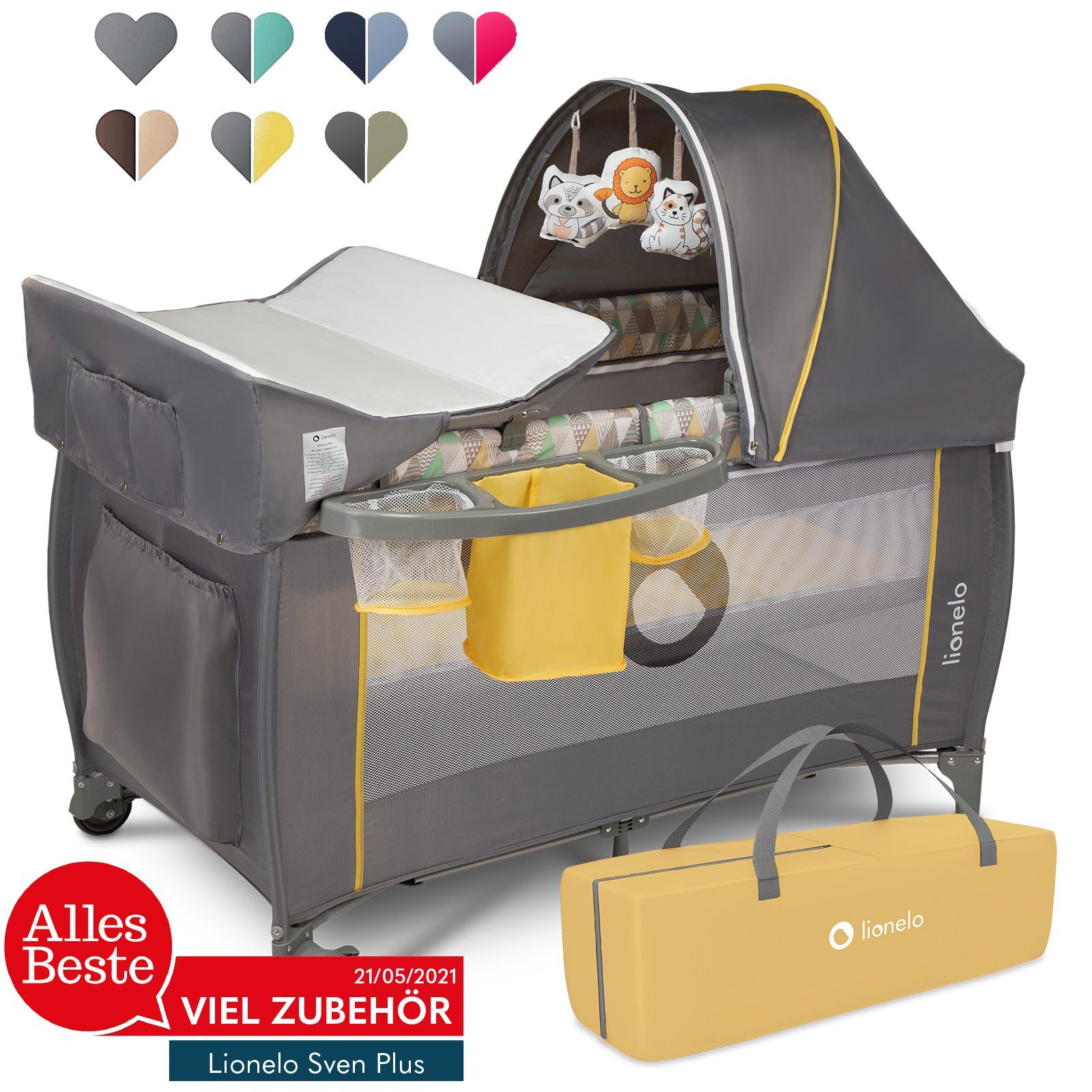 lionelo Baby-Reisebett LO-SVEN PLUS, ab Geburt bis 15kg mit Zubehör günstig online kaufen