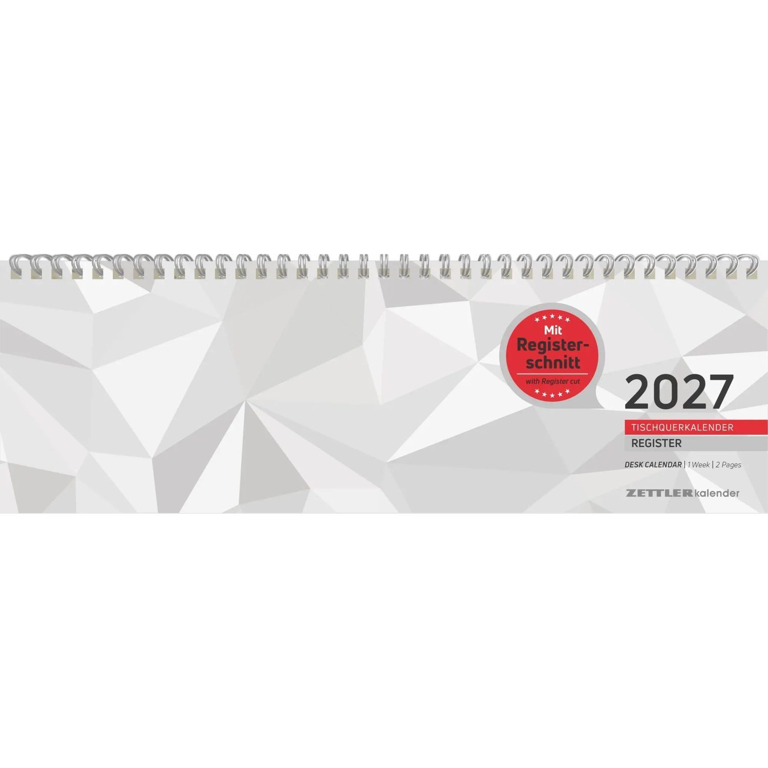 NEUMANN Querkalender Tischquerkalender 1W/2S Register 2027