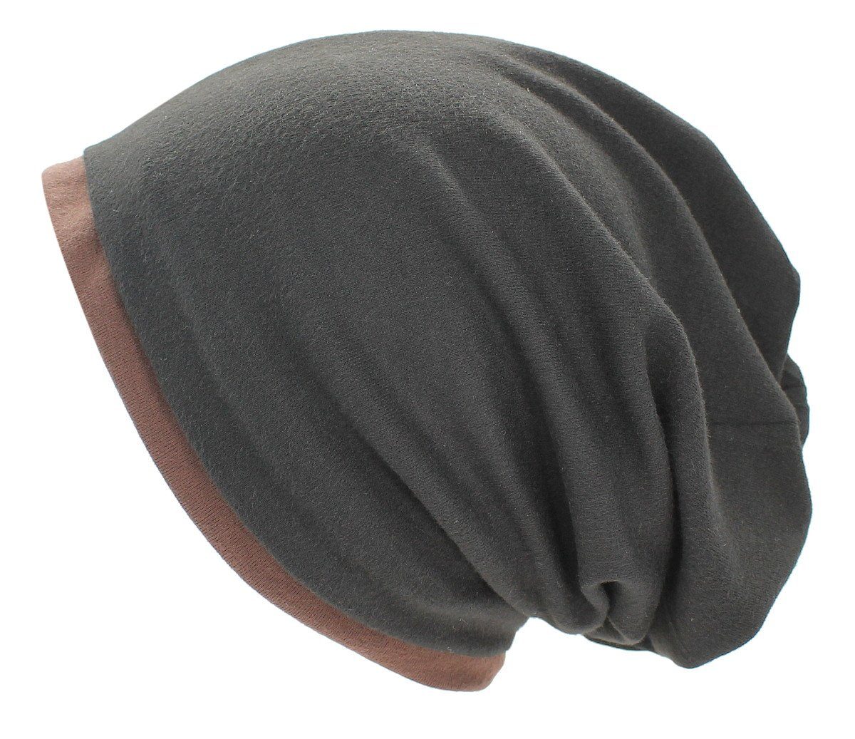 dy_mode Beanie Unisex Beanie Mütze Zweifarbige Damen Slouch Longbeanie Herren Duo Farben