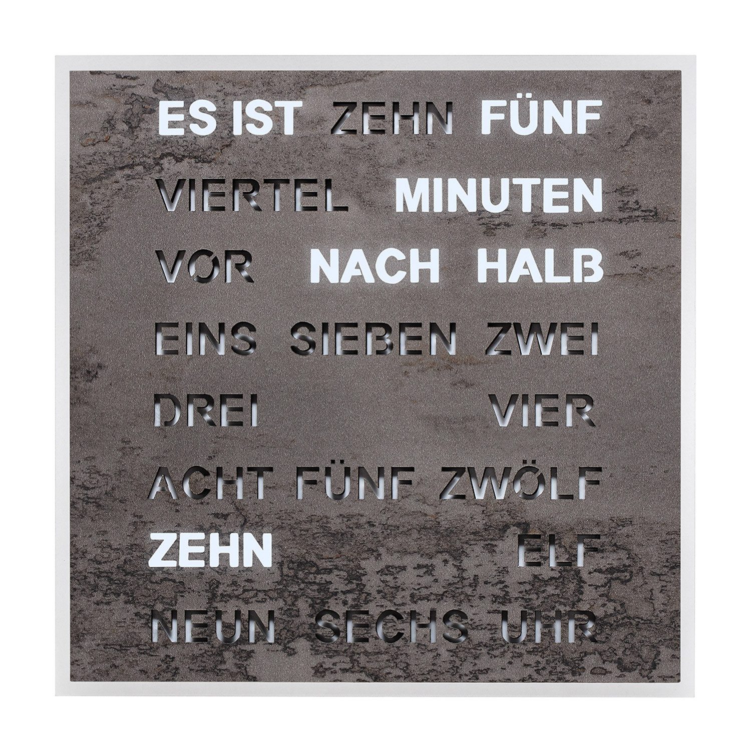 Filius Tischuhr Wort-Quadratische Wortuhr Anthrazit 20 cm günstig online kaufen