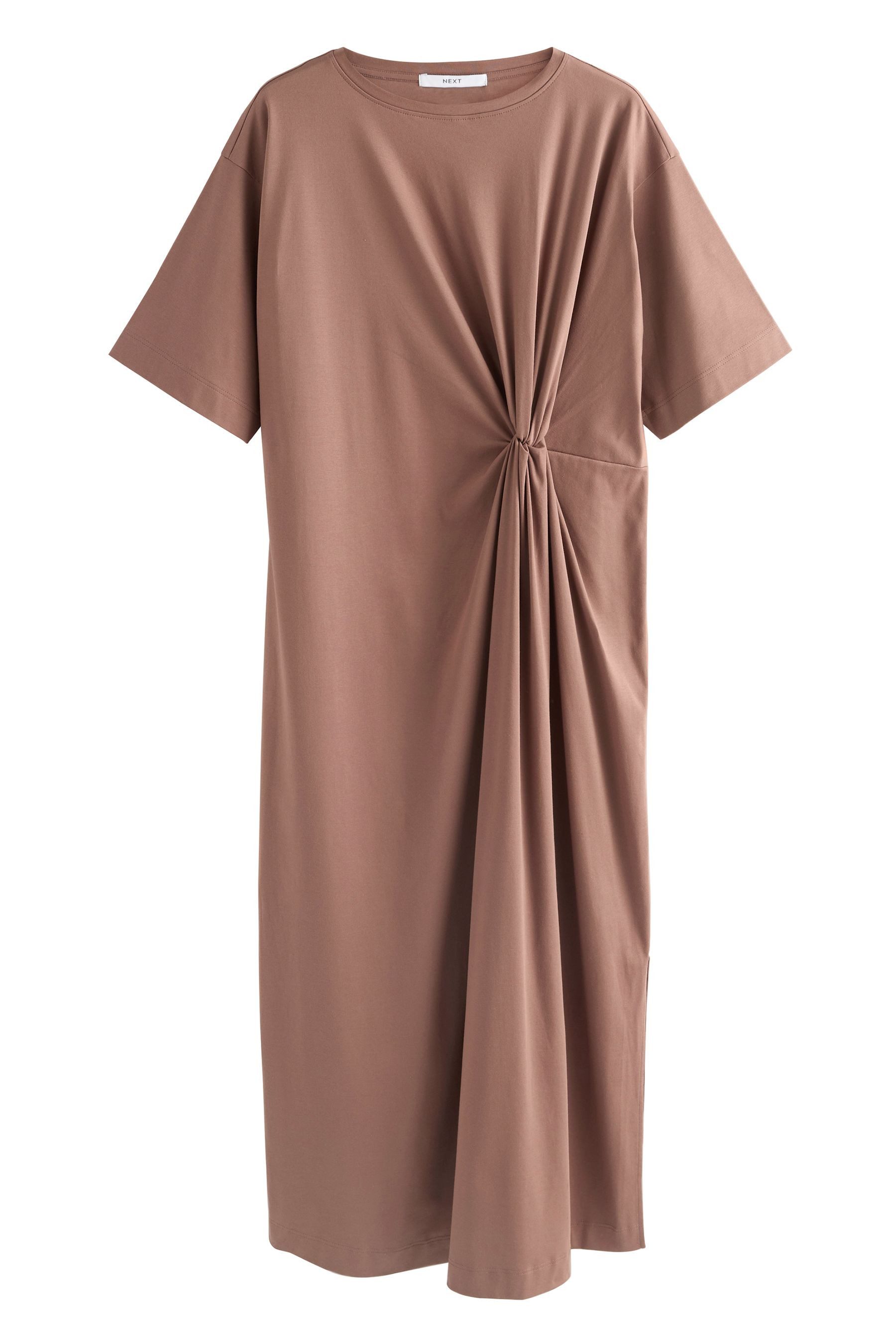 Midikleid Kurzärmeliges T-Shirt-Midikleid, Kurzgröße