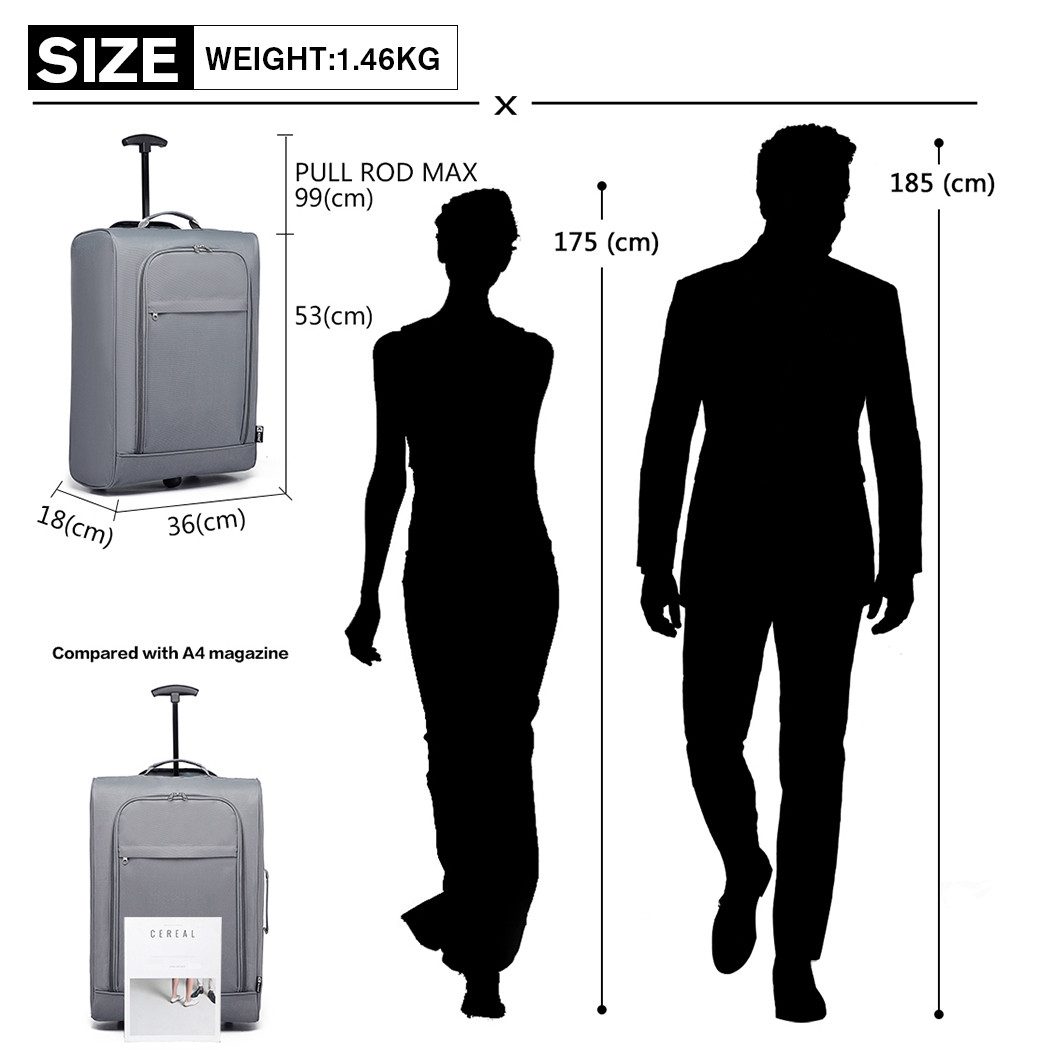 KONO Kofferrucksack Leichtgewicht Kabinentrolley Handgepäck Koffer - 53 x 3 günstig online kaufen