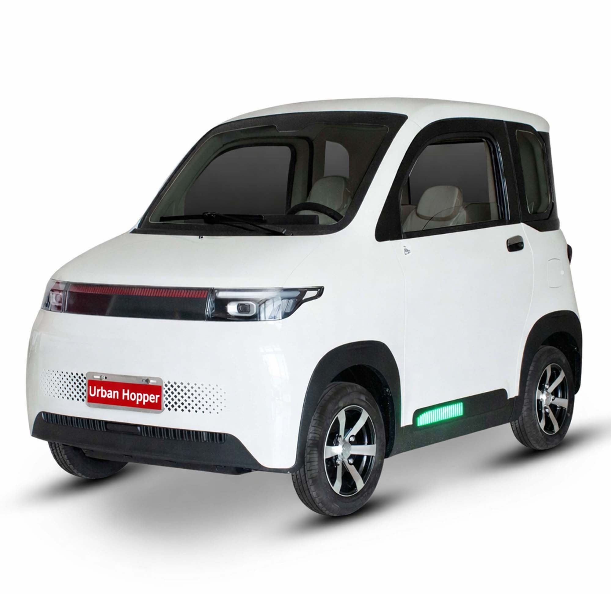 Urban Hopper E-Motorroller Elektro-Kabinenroller Urban Hopper Twin Plus 4-Rad Microcar 2-Sitzer, 4000 W, 45 km/h, 2 Sitze nebeneinander, mit Klimaanlage Heckklappe Blei-Gel ca. 85 km