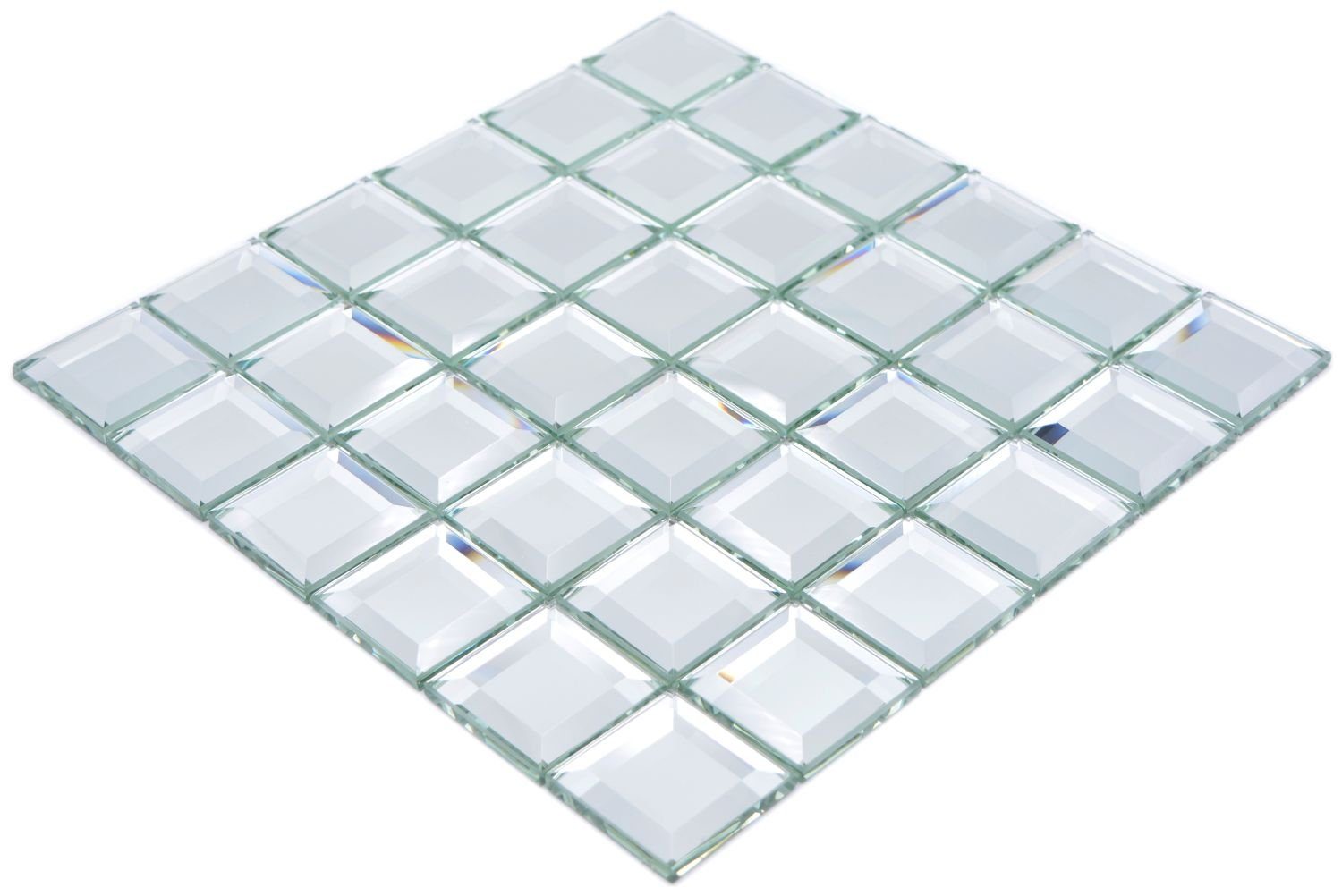 Thumbnail - Mosani Mosaikfliesen Glasmosaik Mosaikfliesen silber Spiegelmosaik