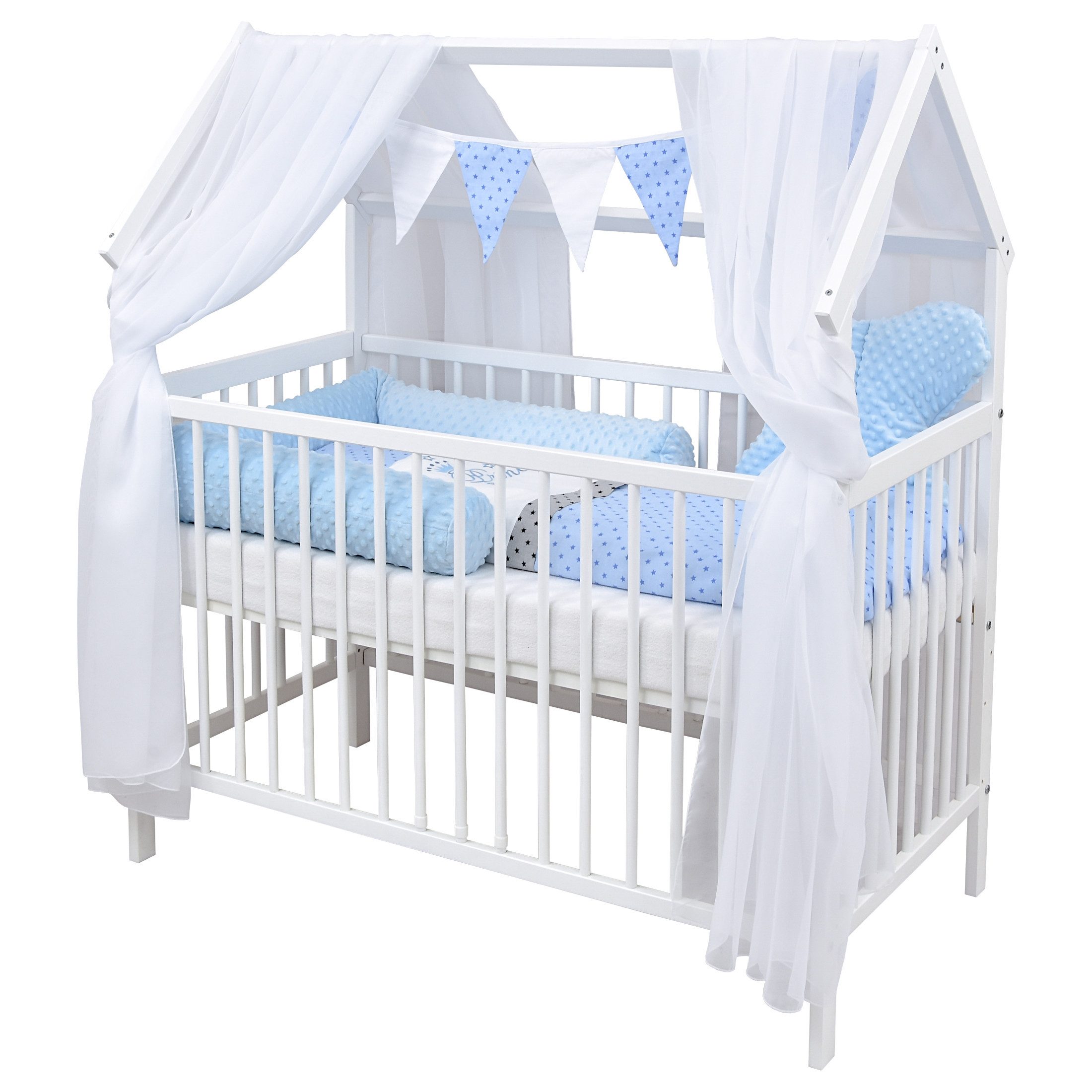 Baby-Delux Komplettbett Hausbett Babybett Schutzgitter Komplettset, günstig online kaufen