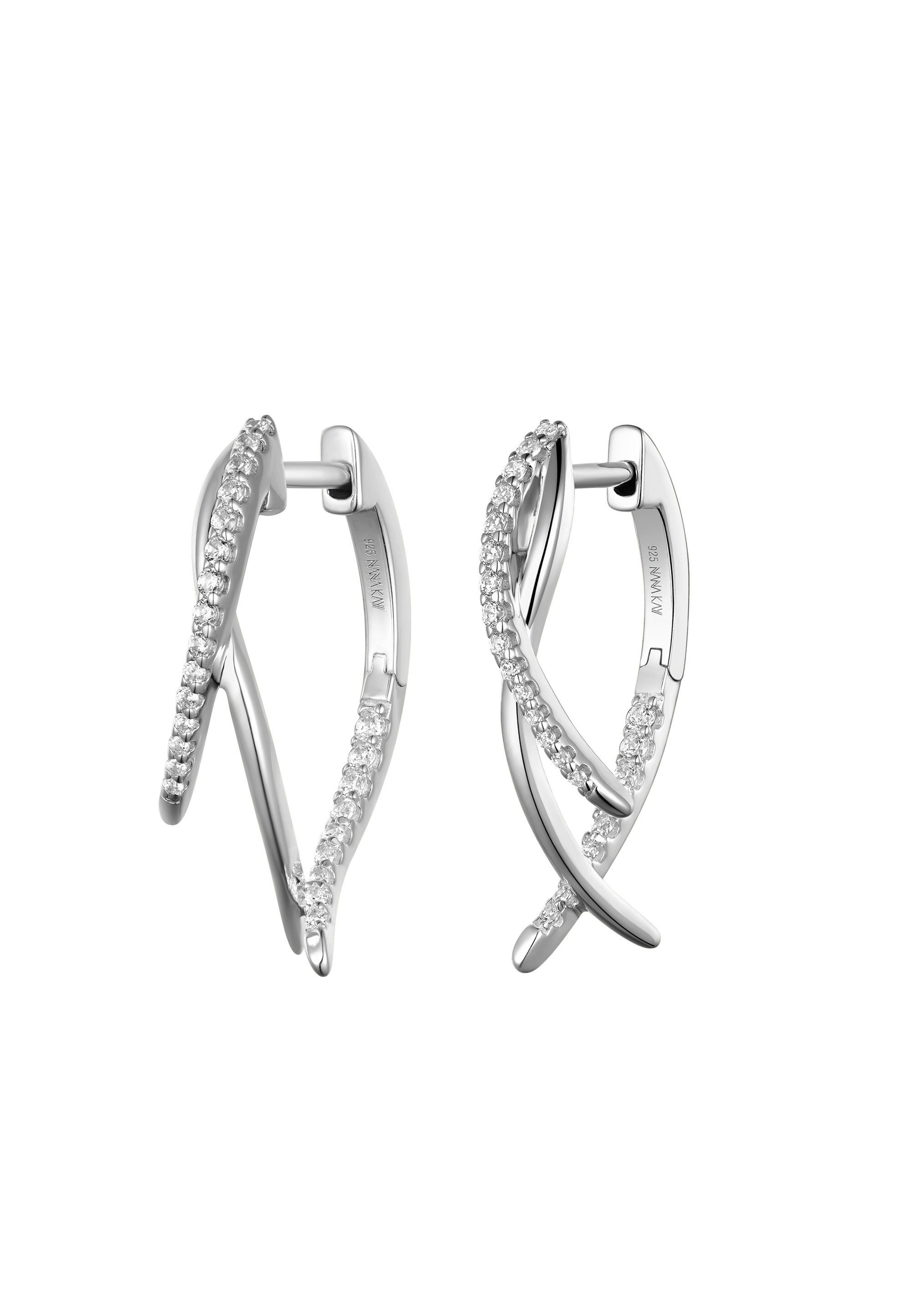 NANA KAY Paar Creolen Natural Flow, mit farblosem Stein