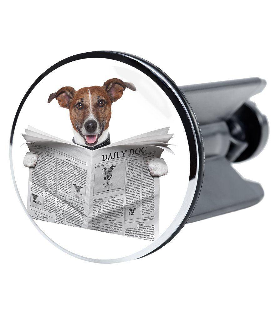 Sanilo Waschbeckenstöpsel Newspaper, Ø 4.0 cm, hochwertig, universell, mit Motiv, 100% wasserdicht