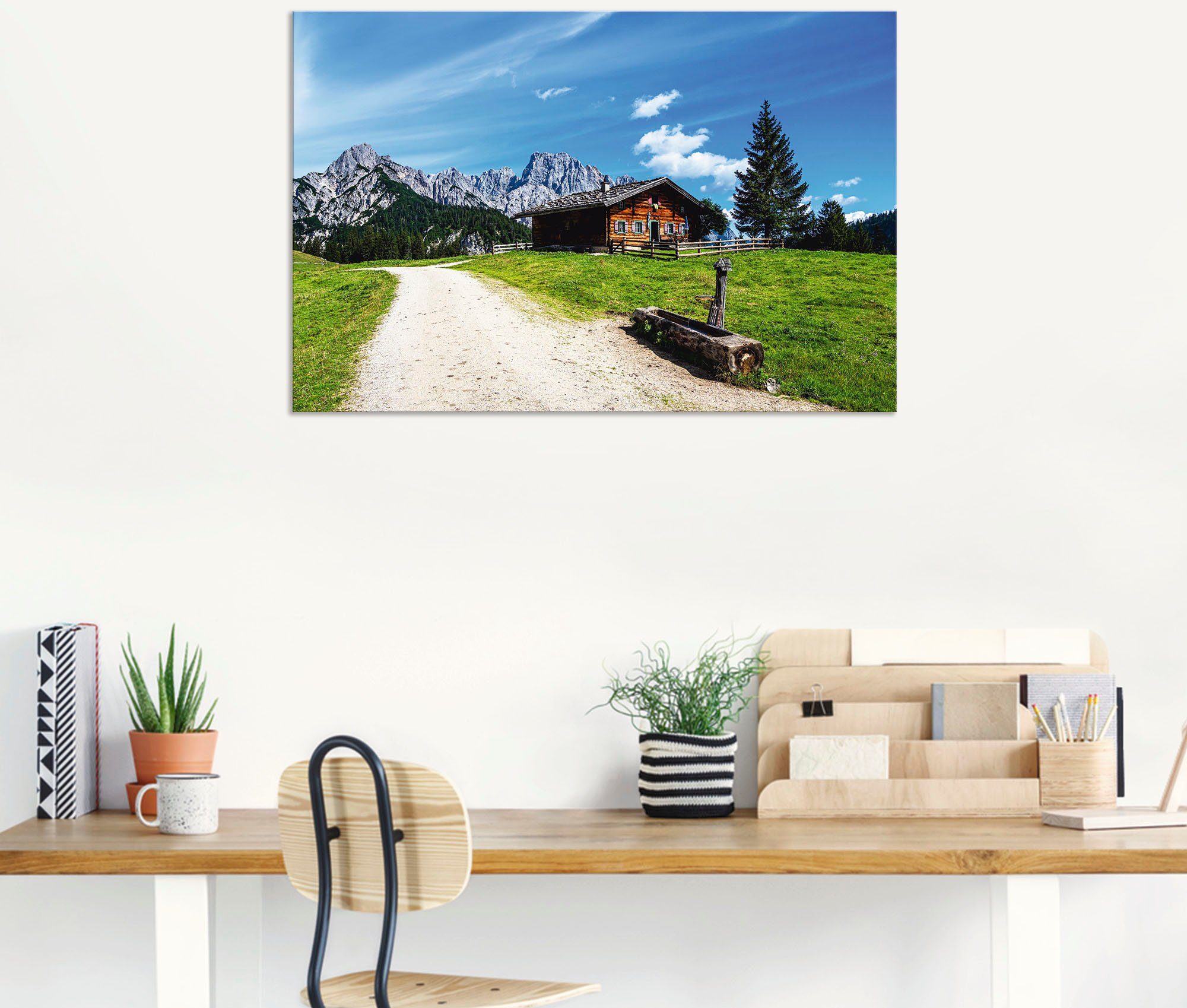 Artland Wandbild »Blick auf die Litzlalm mit Hütte«, Berge & Alpenbilder (1 Stück), in vielen Größen & Produktarten - Alubild / Outdoorbild für den Außenbereich, Leinwandbild, Poster, Wandaufkleber / Wandtattoo auch für Badezimmer geeignet-kaufen