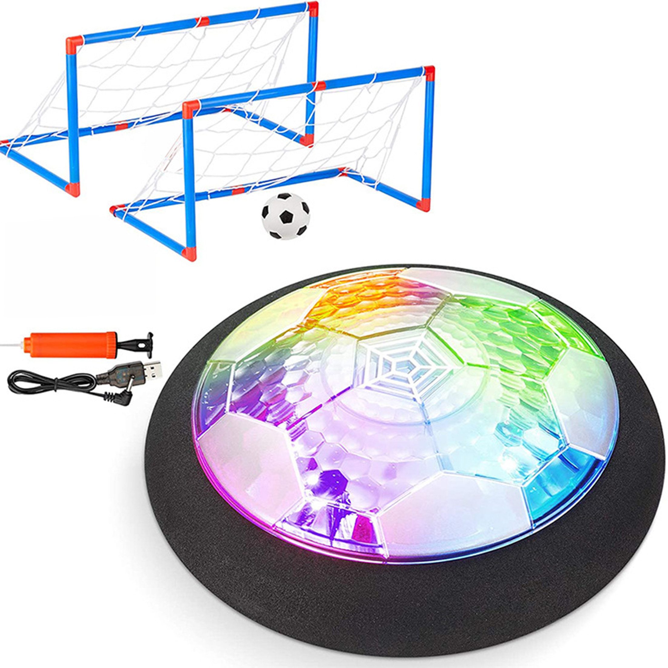 KINSI Spielball Wiederaufladbarer Hoverball mit LED Sternenhimmel Projektion, Luftkissen Fußball für Kinder, Indoor Spielzeug mit USB-Ladung