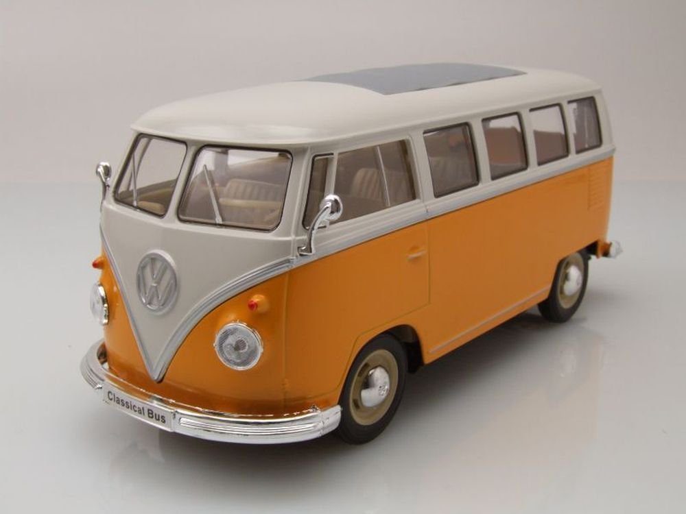 Welly Modellauto VW Classical Bus T1 1962 gelb weiß Modellauto 1:24 Welly,  Maßstab 1:24