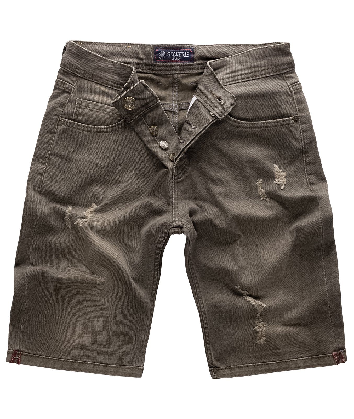 Gelverie Jeansshorts Herren Jeansshorts Stonewashed Grau günstig online kaufen