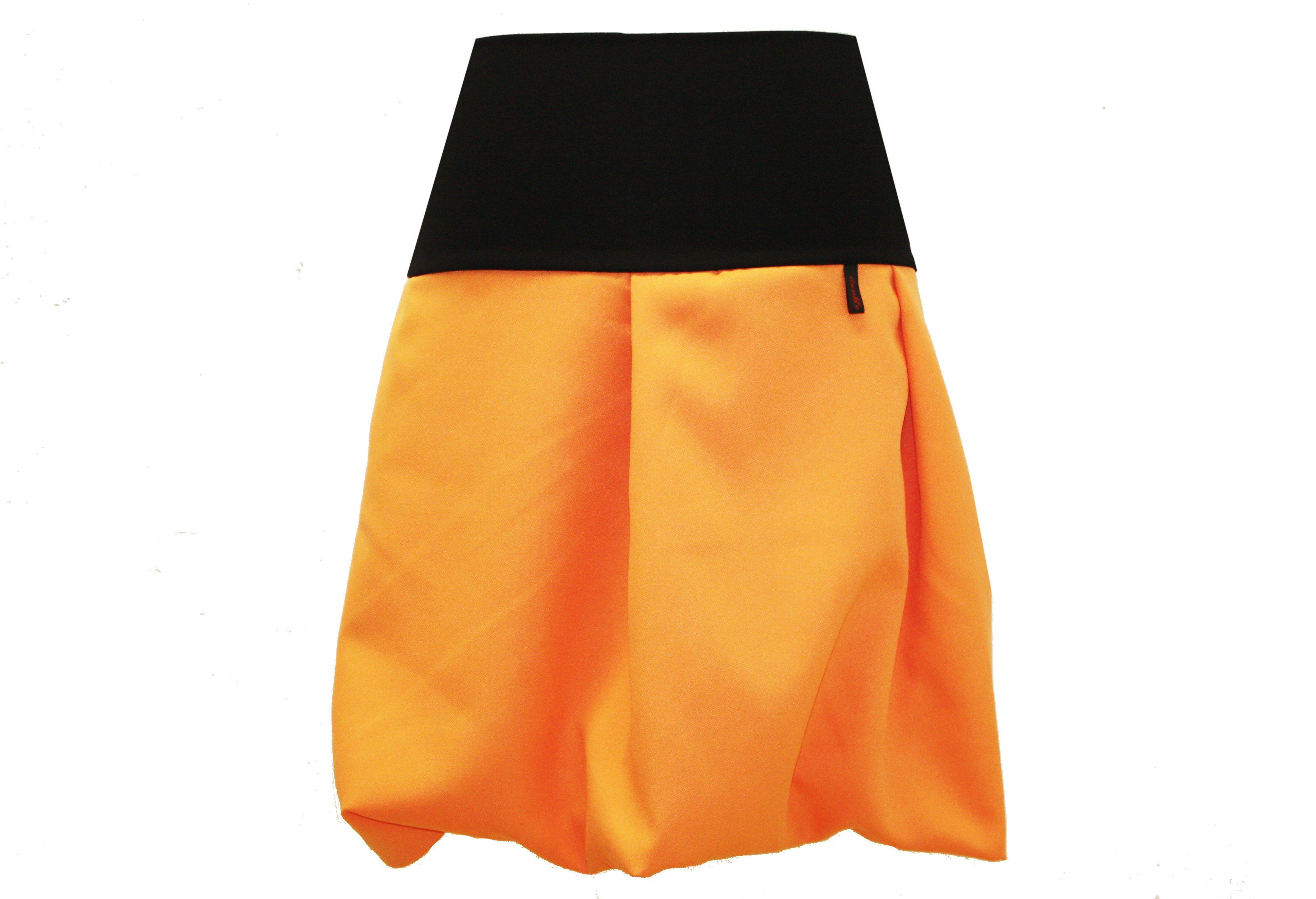 dunkle design Ballonrock 51cm Braun Camel Orange Gelb elastischer Bund Orange Bund Schwarz
