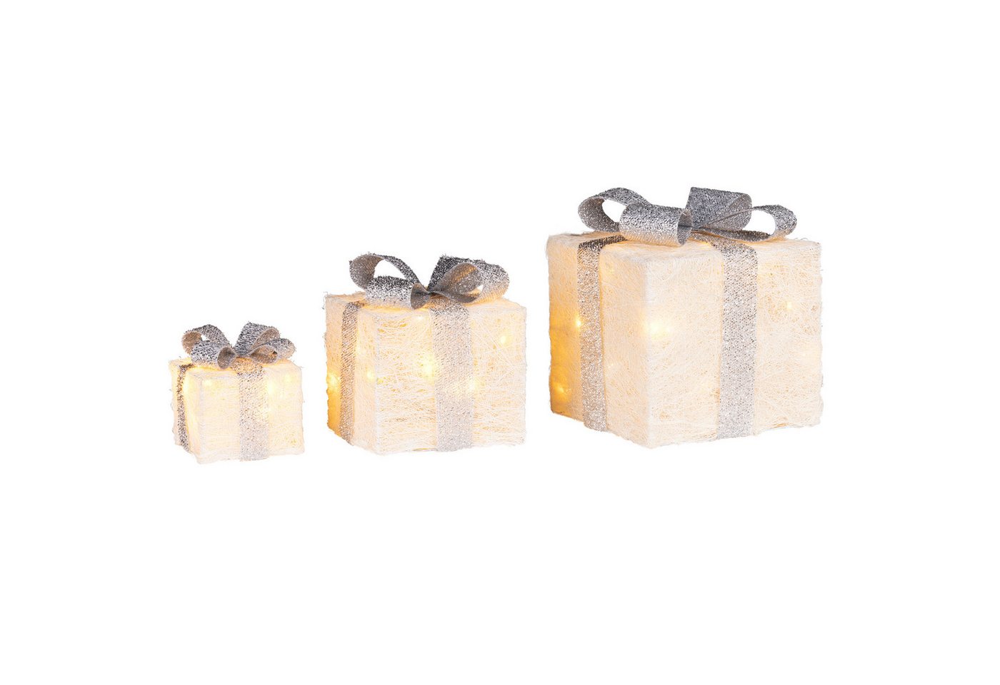 Bambelaa! LED Dekolicht Bambelaa! Led Deko Leucht Geschenk Boxen 3er Set inkl. Timer Funktion, Gelb